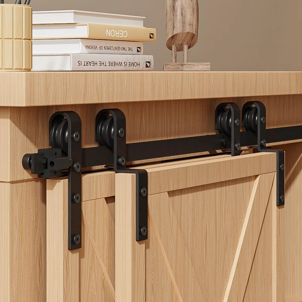 Mini Hardware Drzwi Przesuwne Zestaw 167,7 cm Do Drzwi Podwójne Bypass