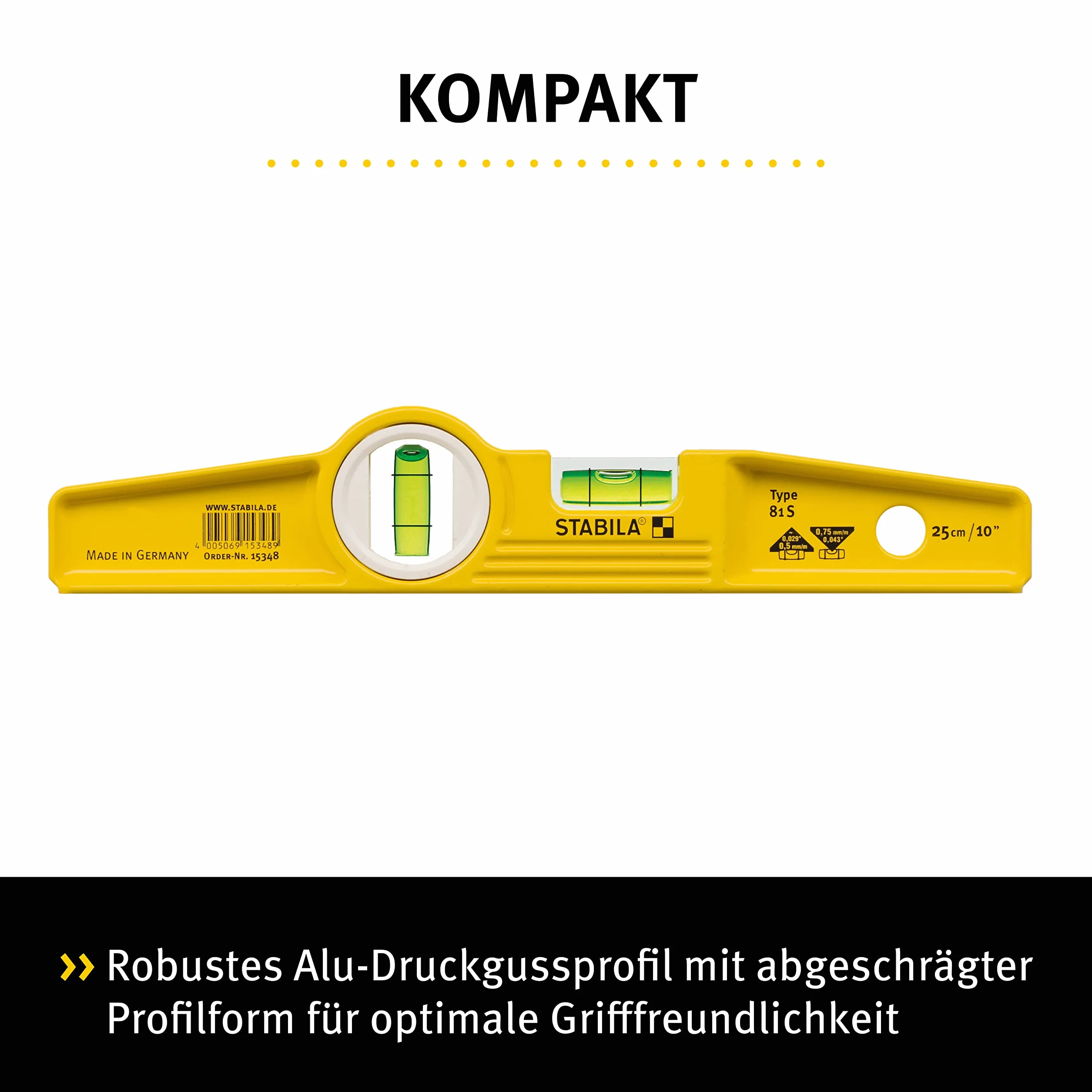 STABILA Poziomica trapezowa 25 cm Torpedo aluminiowa 81S