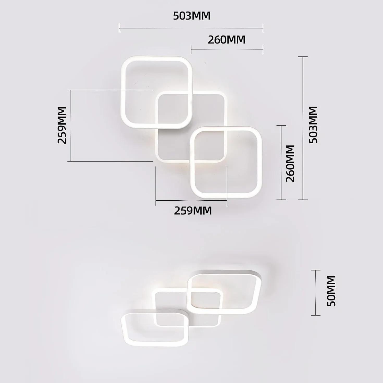 ANTENLICHT Lampa sufitowa LED 40W 4600LM ściemniana 2700-6500K z pilotem zdalnego sterowania aluminium