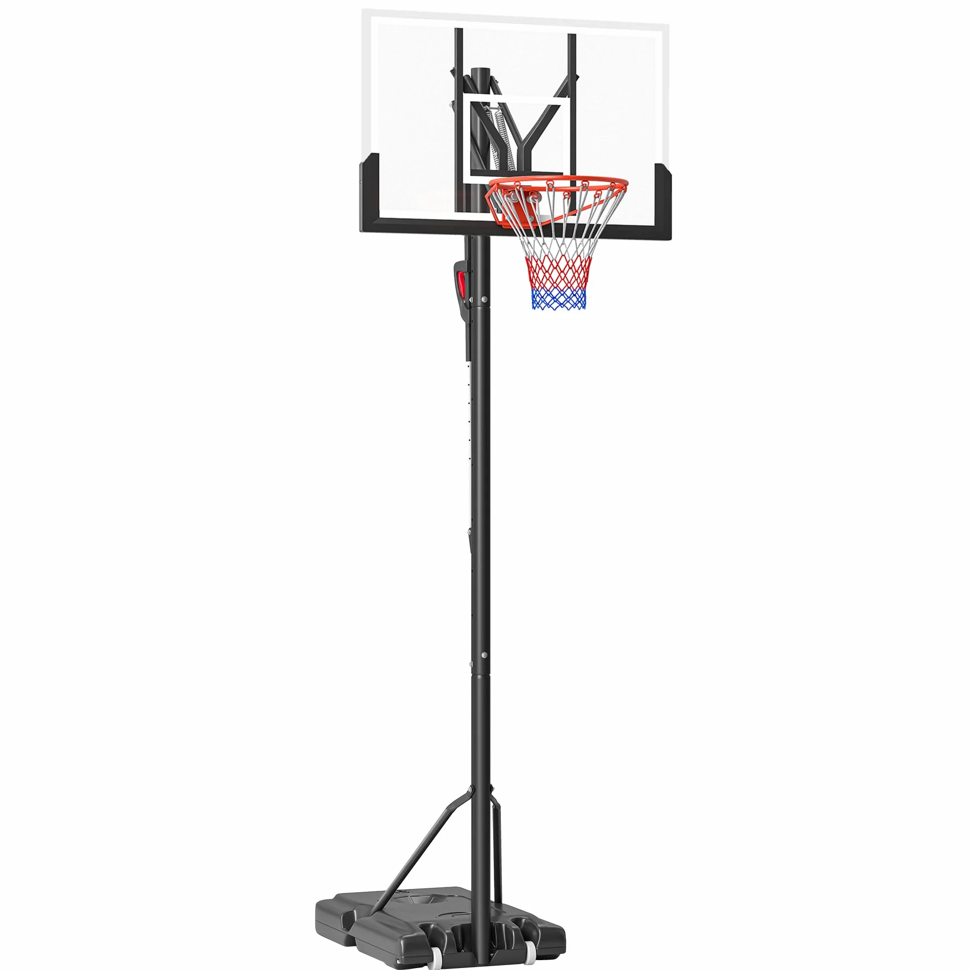 SPORTNOW Kosz do koszykówki 235-305 cm z regulacją wysokości, stojak do koszykówki ze stojakiem, kółka, do użytku na zewnątrz, stal