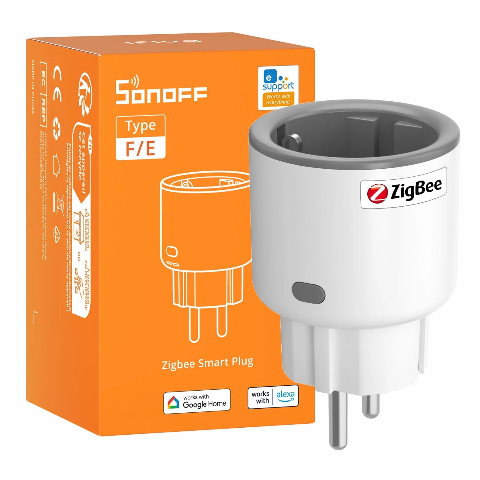 SONOFF S60ZBTPF Smart Plug Zigbee Remote Control Energy Monitoring Timer Overload Protection Repeater eWeLink