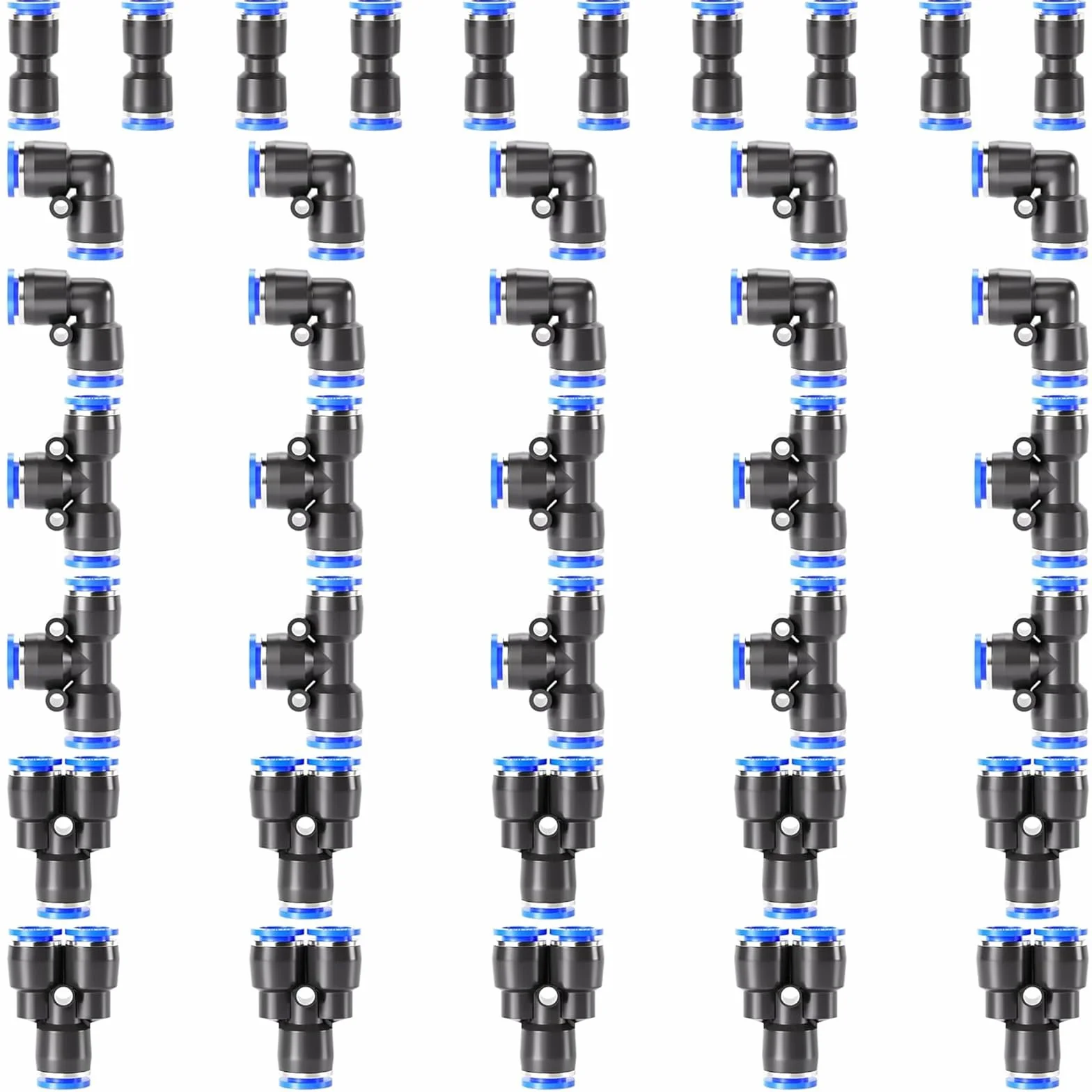 TAILONZ PNEUMATIC Zestaw złączek pneumatycznych 8 mm OD Push to Connect 40 szt.