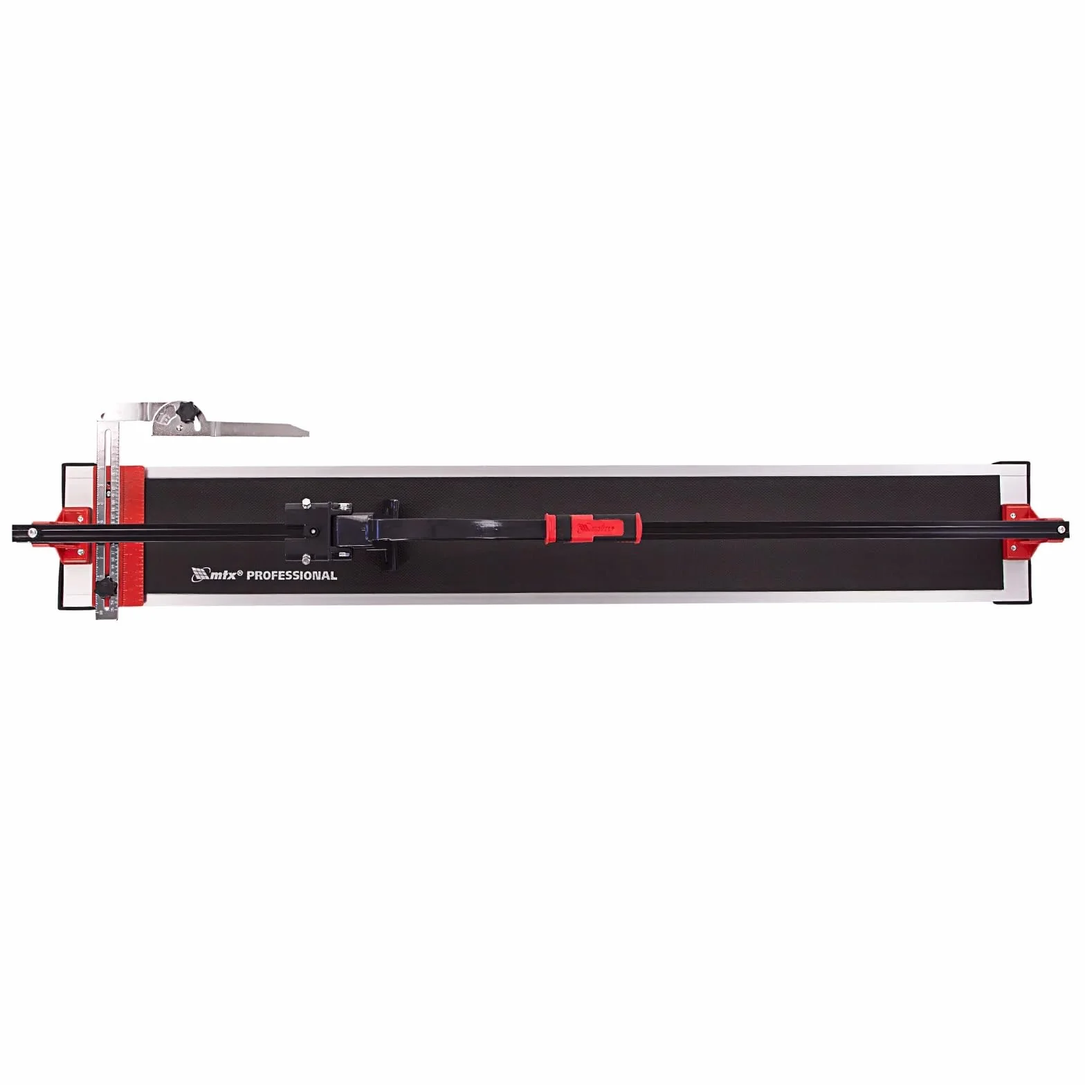 MTX Przecinarka Do Płytek Szynowa 1200 mm 16 mm Wózek Na Łożyskach Szyna Stalowa Antykorozyjna Cięcie 45° Regulowana Obejma Rama Aluminiowa