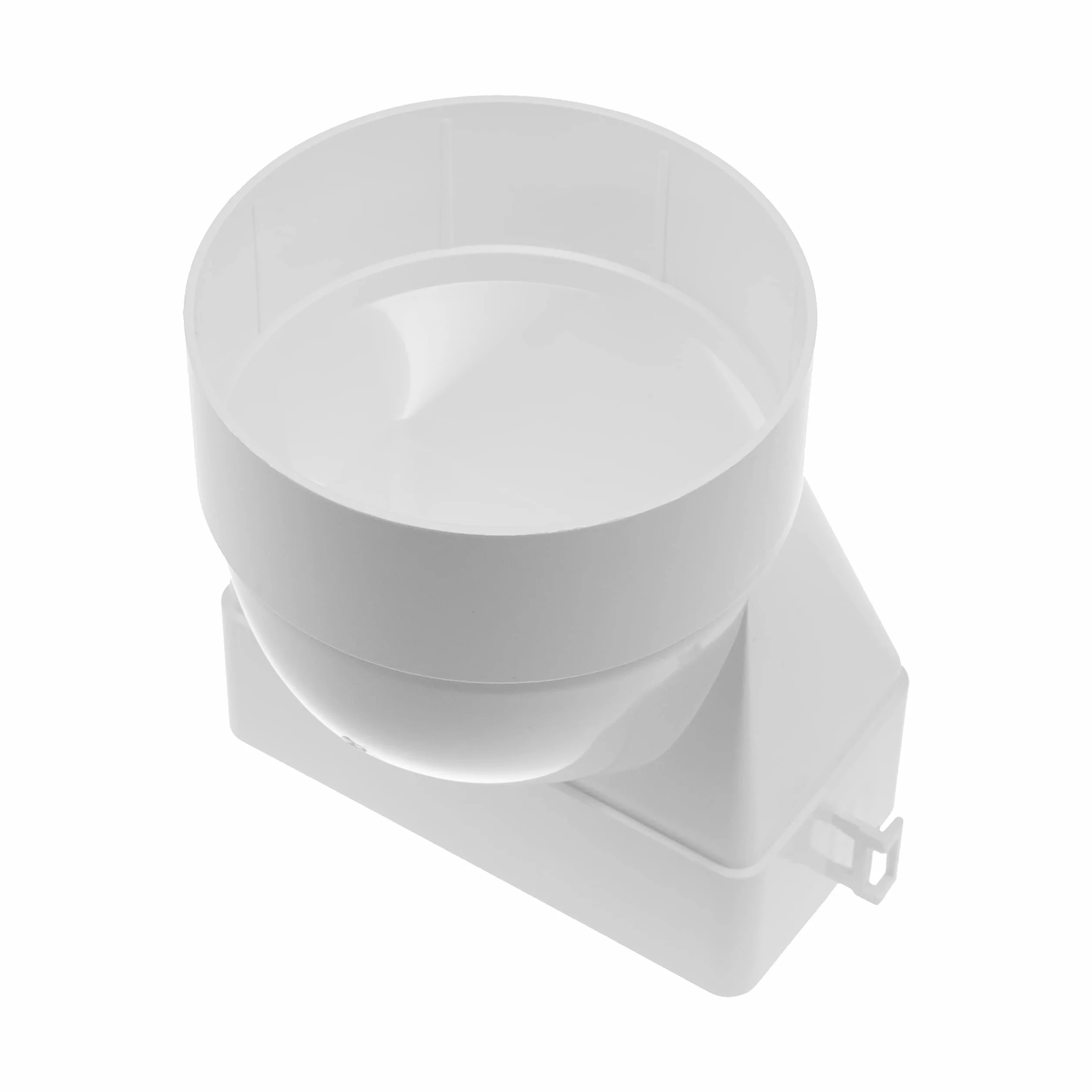 Vent Systems 150 x 75 mm, prostokątne, płaskie do Ø 125 mm, okrągłe złącze kanałowe – krótki poziomy wlot rury, sprzęgło wylotowe, ogrzewanie, chłodzenie, przyłącze wentylacyjne, adapter systemowy