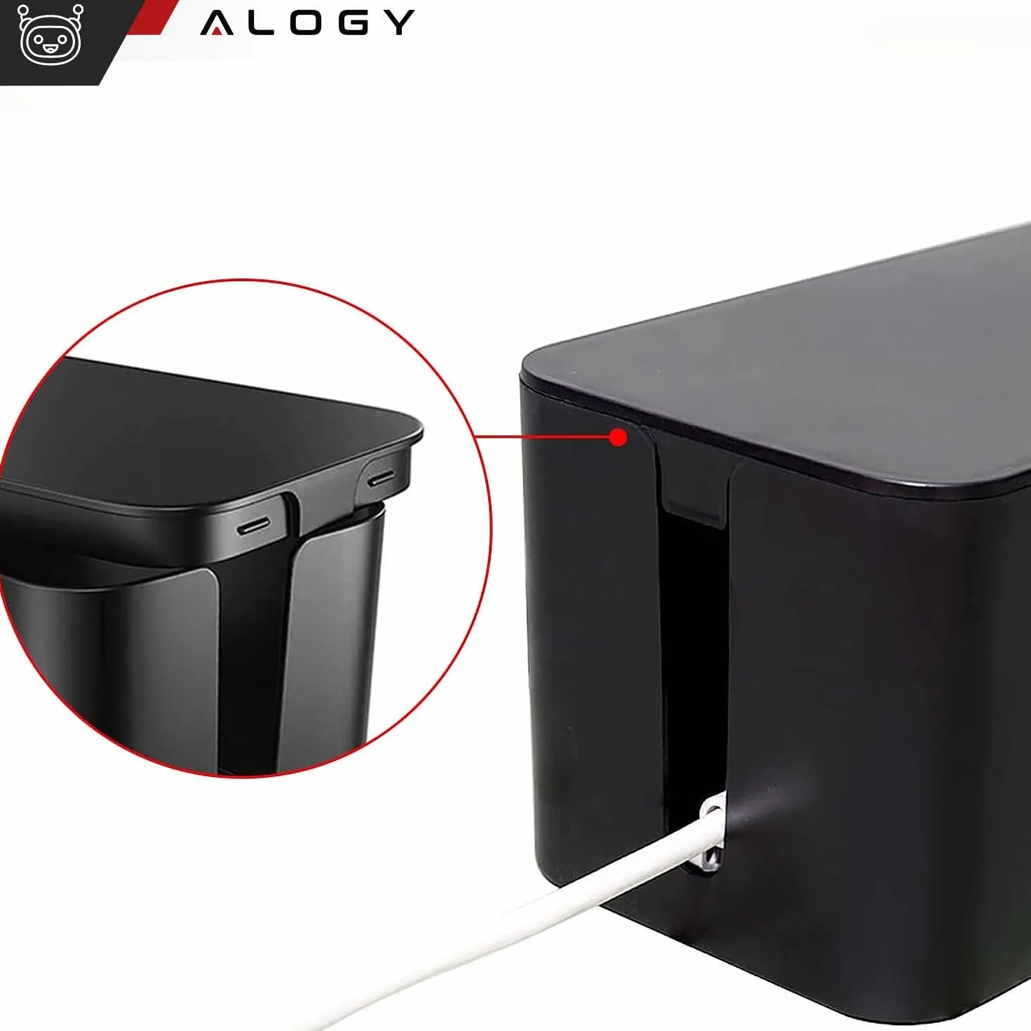 Alogy Box M Organizer na kable 31cm Czarny