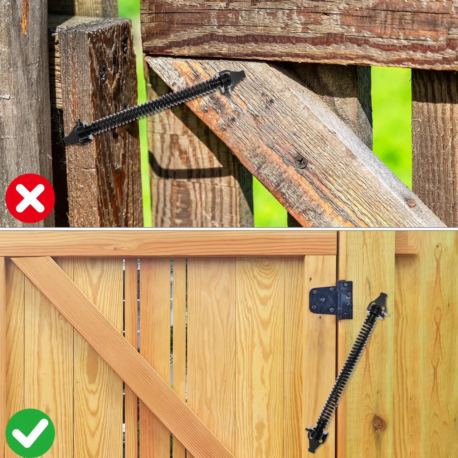 QWORK Automatyczny samozamykacz, regulowana sprężyna naciągowa ze stali węglowej 36 cm do drzwi