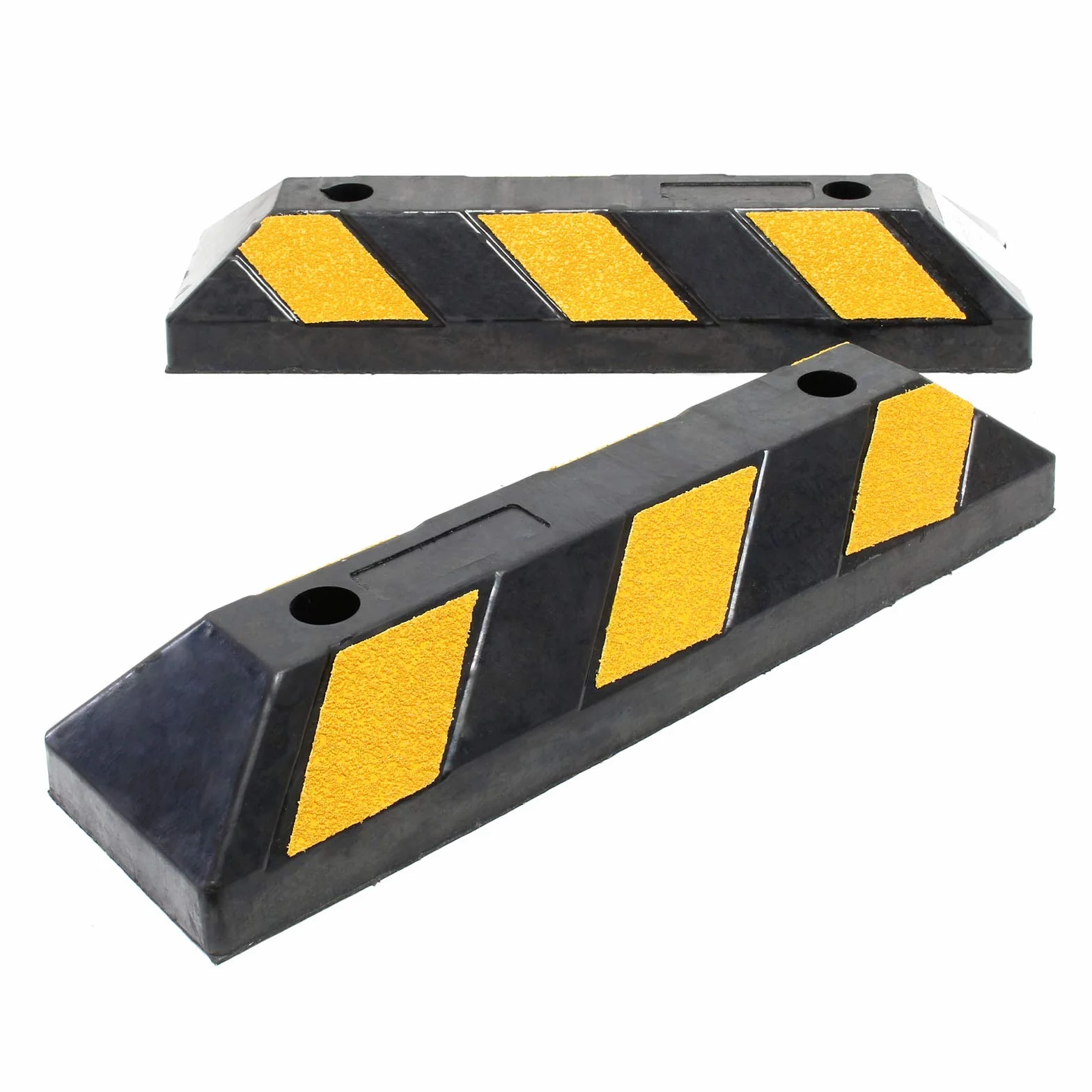 Wiltec Gumowy odbojnik parkingowy 550x150x100mm z odblaskami, ogranicznik ebonitowy do garażu i parkingu
