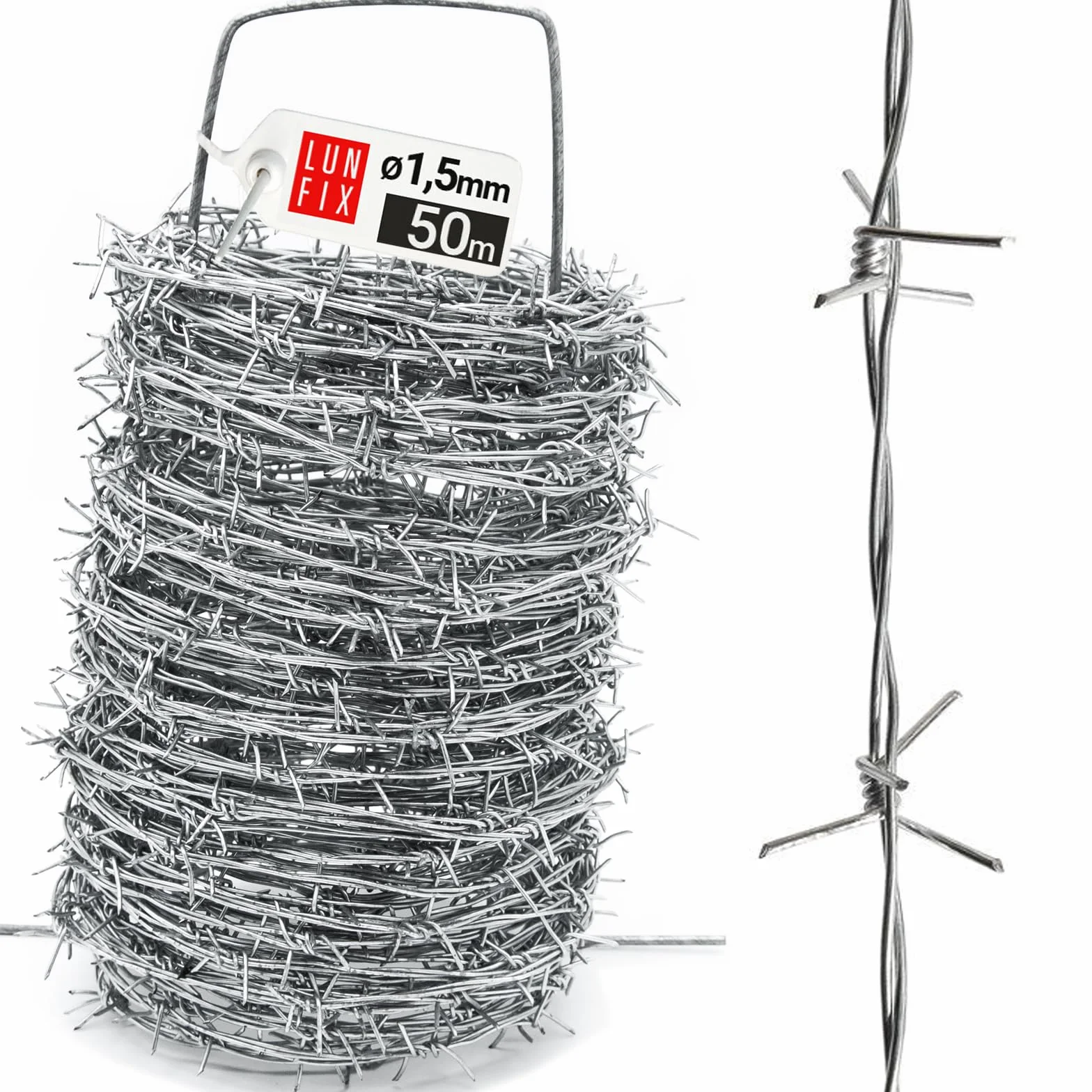 Drut kolczasty ogrodzenie pastwiskowe 1,5 mm podwójnie skręcony 50 m