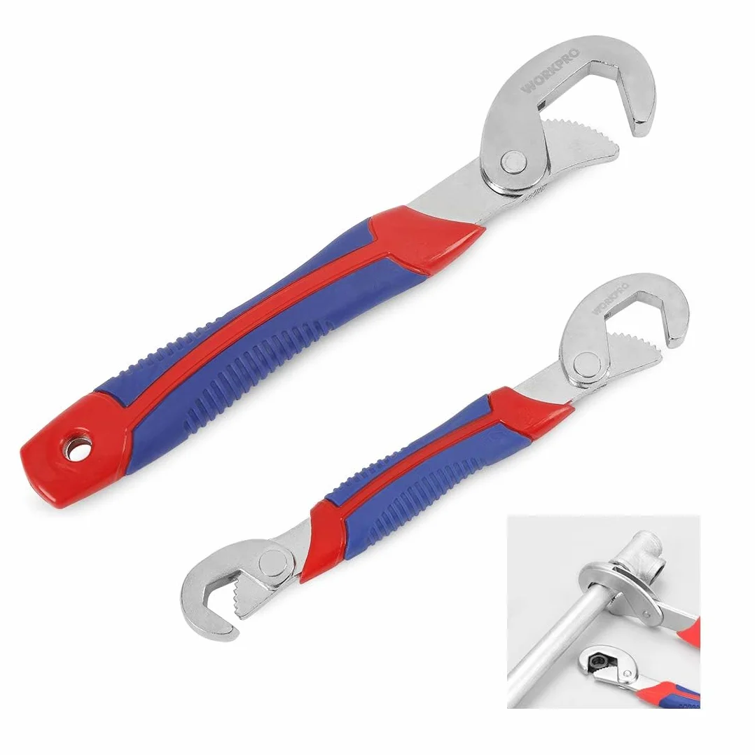 WORKPRO W003203AU Regulowany Zestaw Kluczy 2 Sztuk Niebieski Czerwony