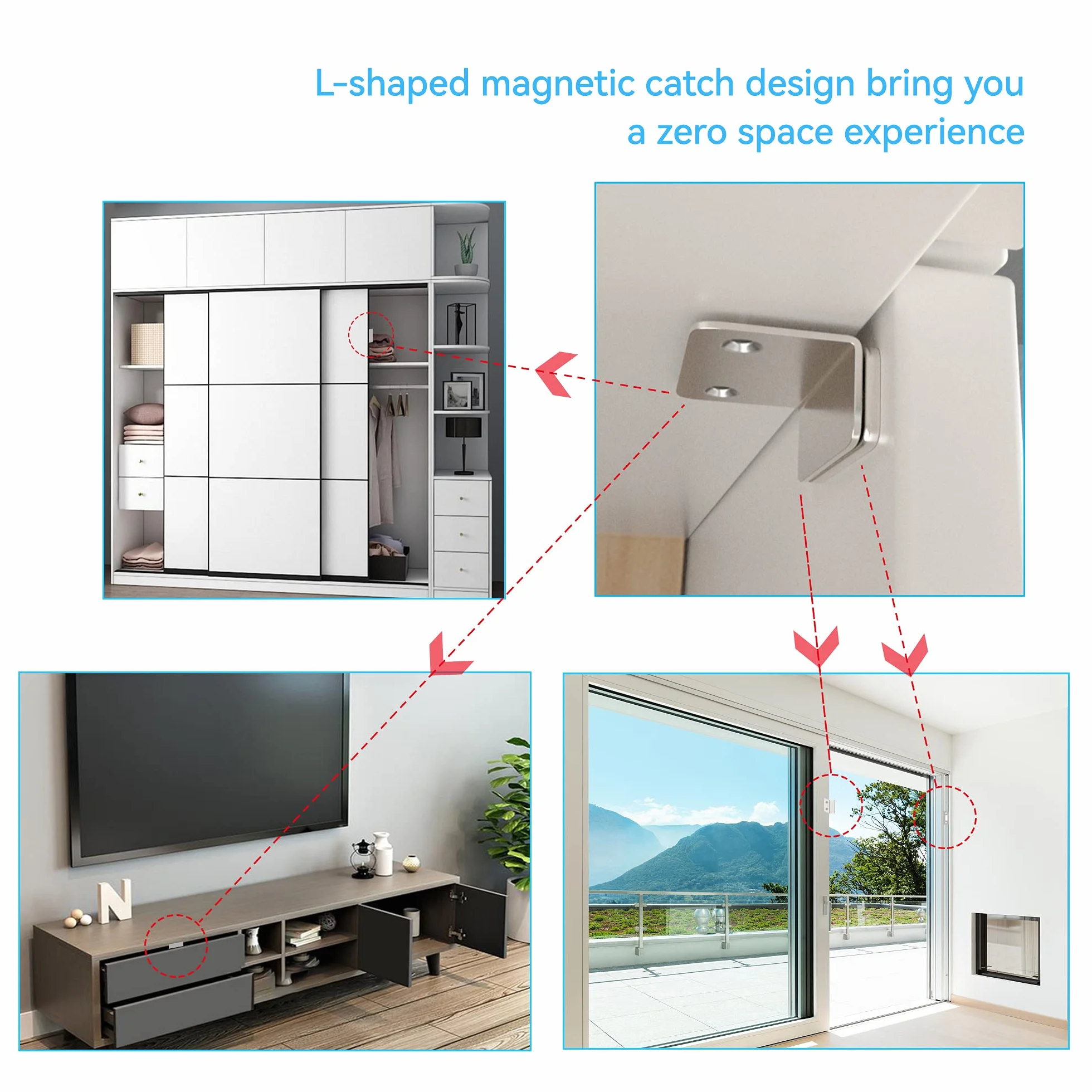 Magnetyczny magnes na drzwi 12 sztuk samoprzylepne zamki magnetyczne Moebel