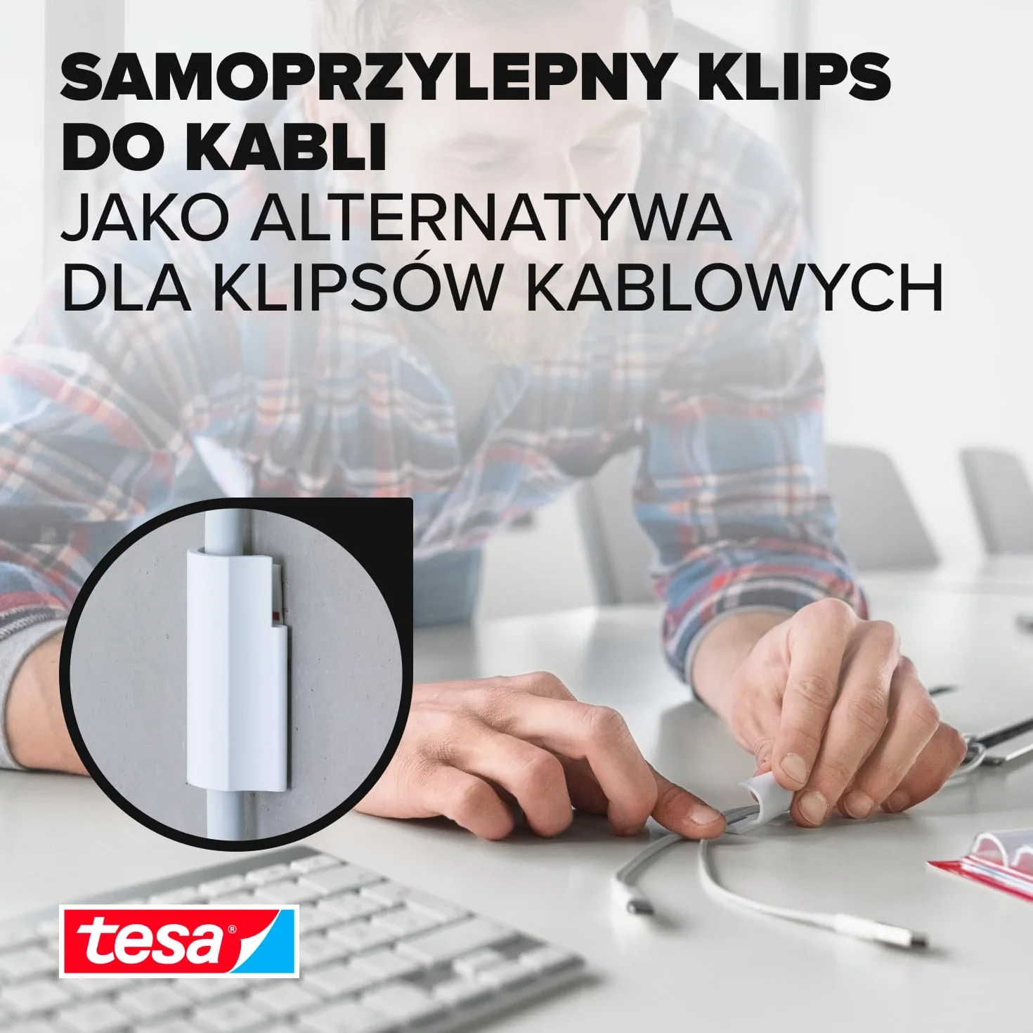 Tesa Powerstrips Opaski Kablowe Biały 3 x 5 sztuk
