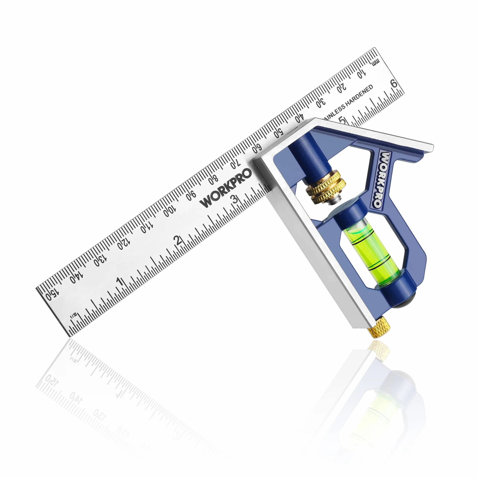 WORKPRO Kątomierz wielofunkcyjny 150 mm stal nierdzewna z poziomicą