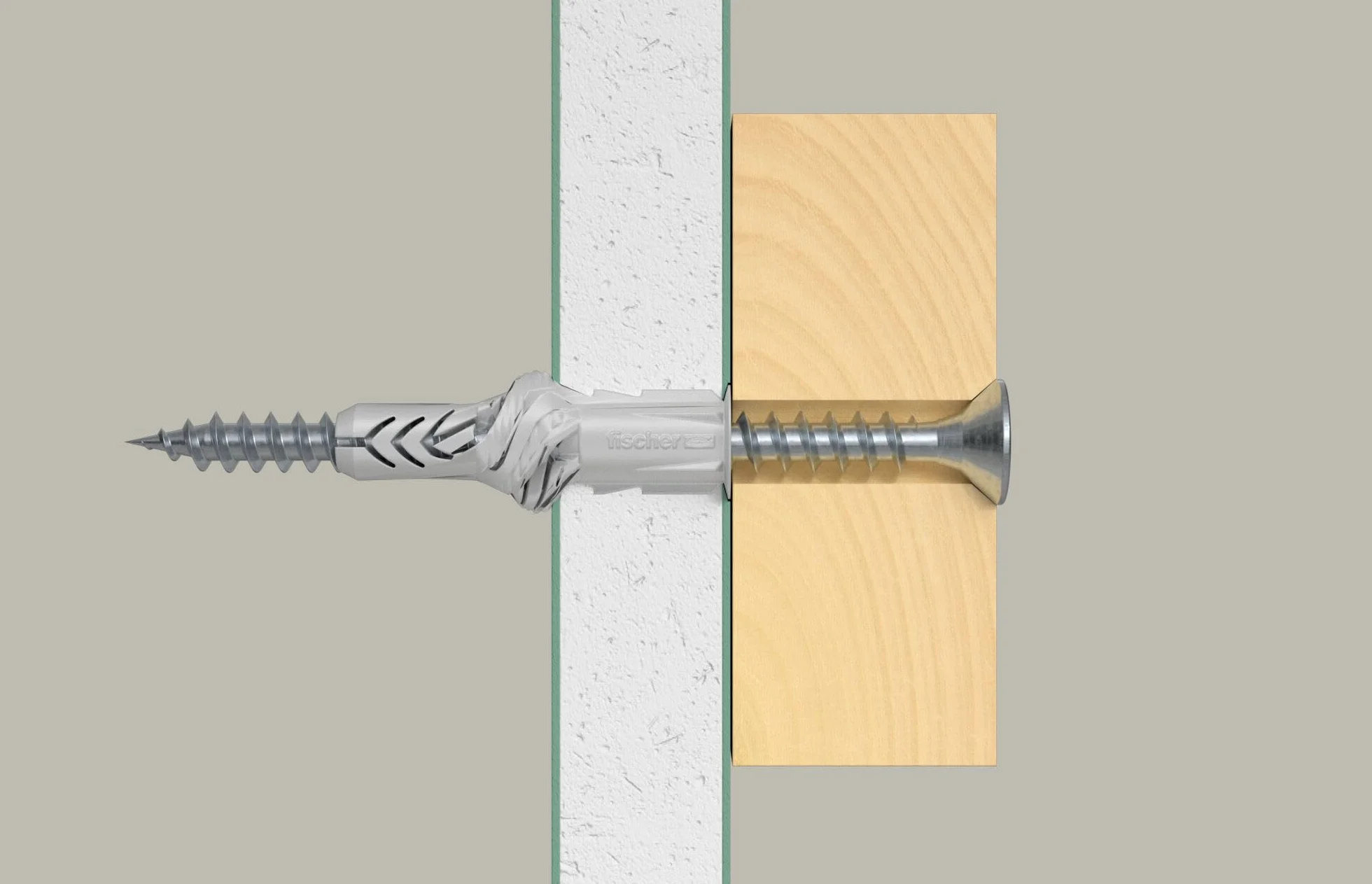 Fischer Zestaw UX 544257 kołków z śrubami do mocowania na pełnej ścianie, cegła perforowana, płyta gipsowo-kartonowa