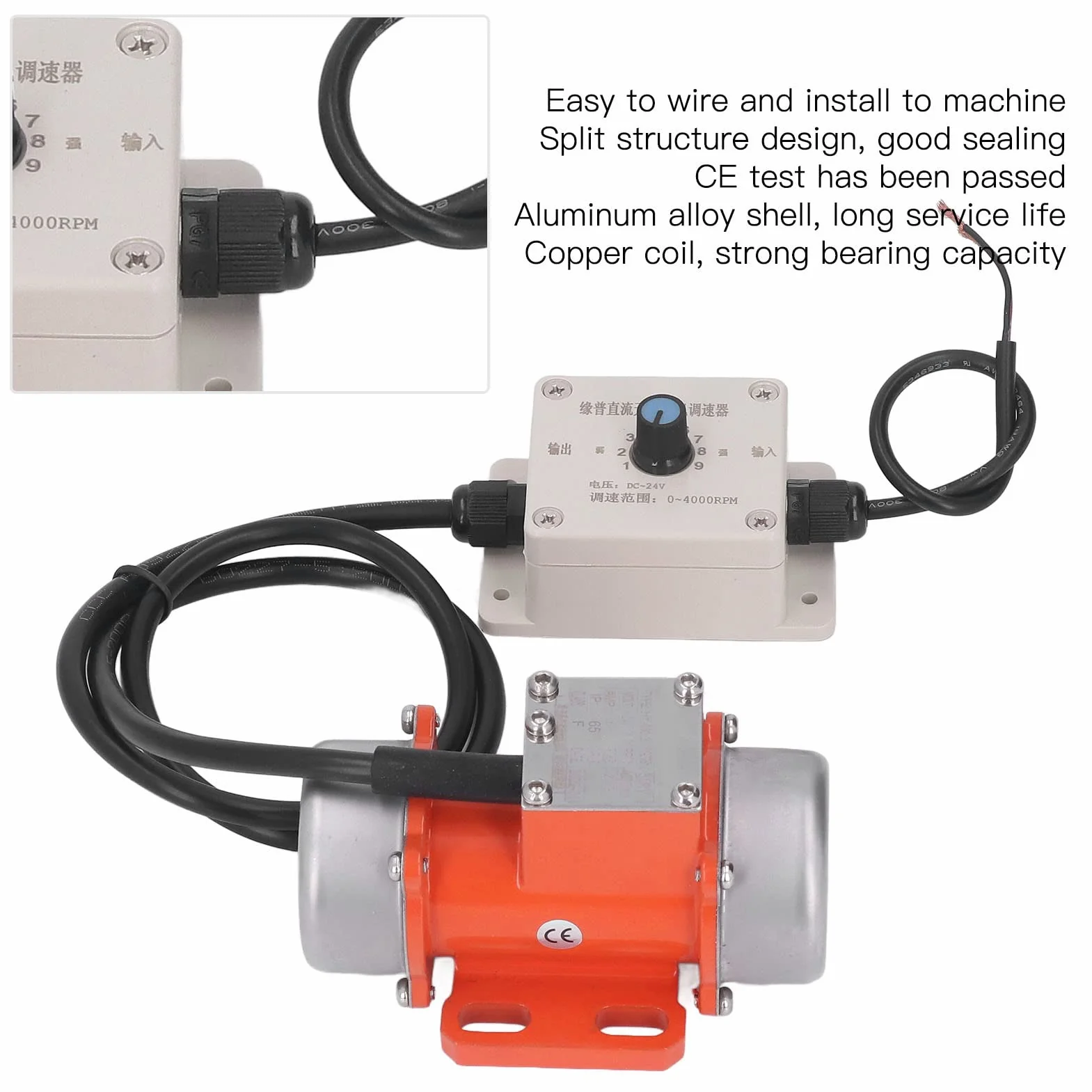 Silnik Wibracyjny DC 12V Bezszczotkowy 30W 4000 Obr./min Wibrator do Betonu