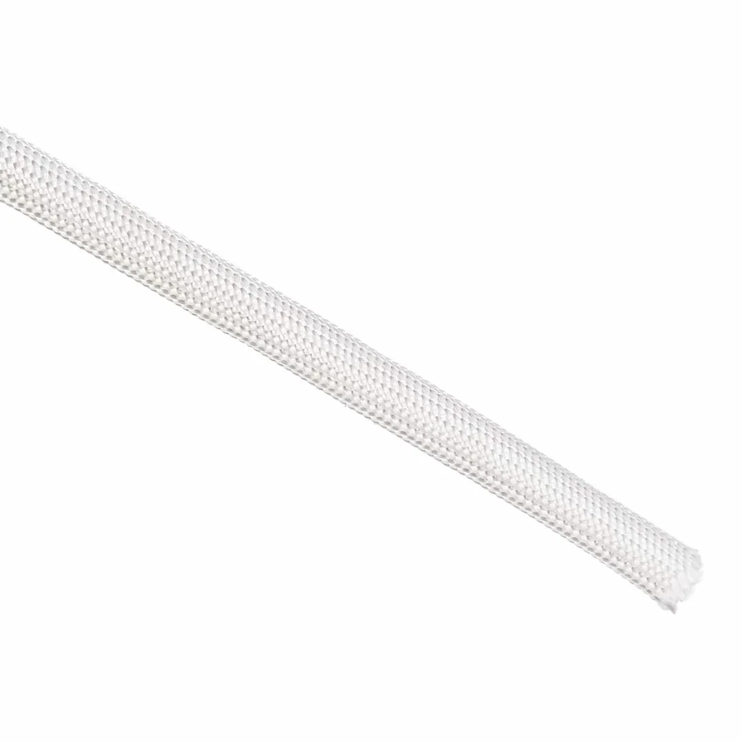 sourcing map Izolacja osłona cieplna wąż 9,8 ft 5 mm silikon włókno szklane biały