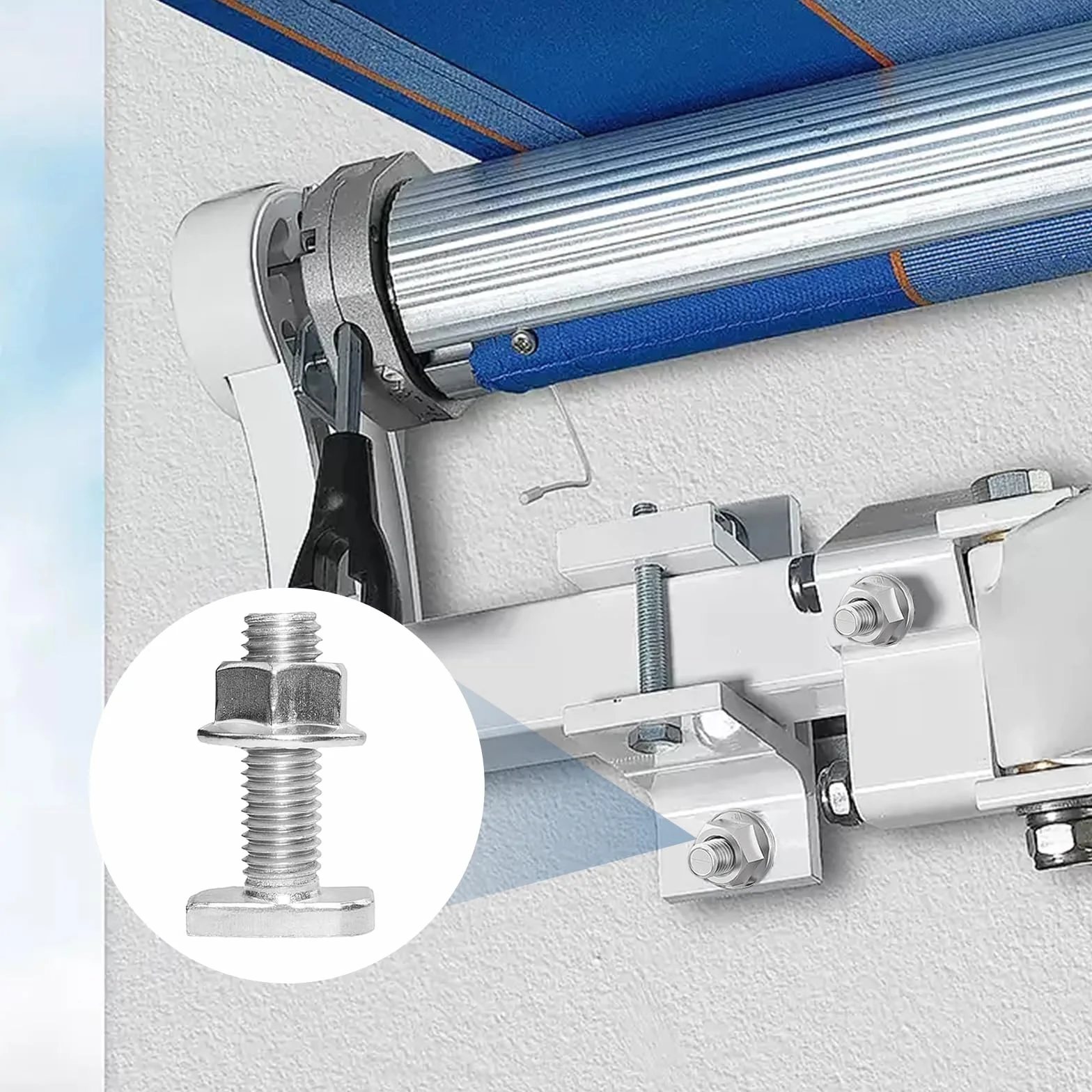 15 sztuk śrub z łbem młotkowym M10 x 30 mm, śruby T 304, stal nierdzewna A2-70, z nakrętkami kołnierzowymi, śruby do szklarni, do szyn montażowych PV solarnych, szklarni, fotowoltaicznych, 15 sztuk