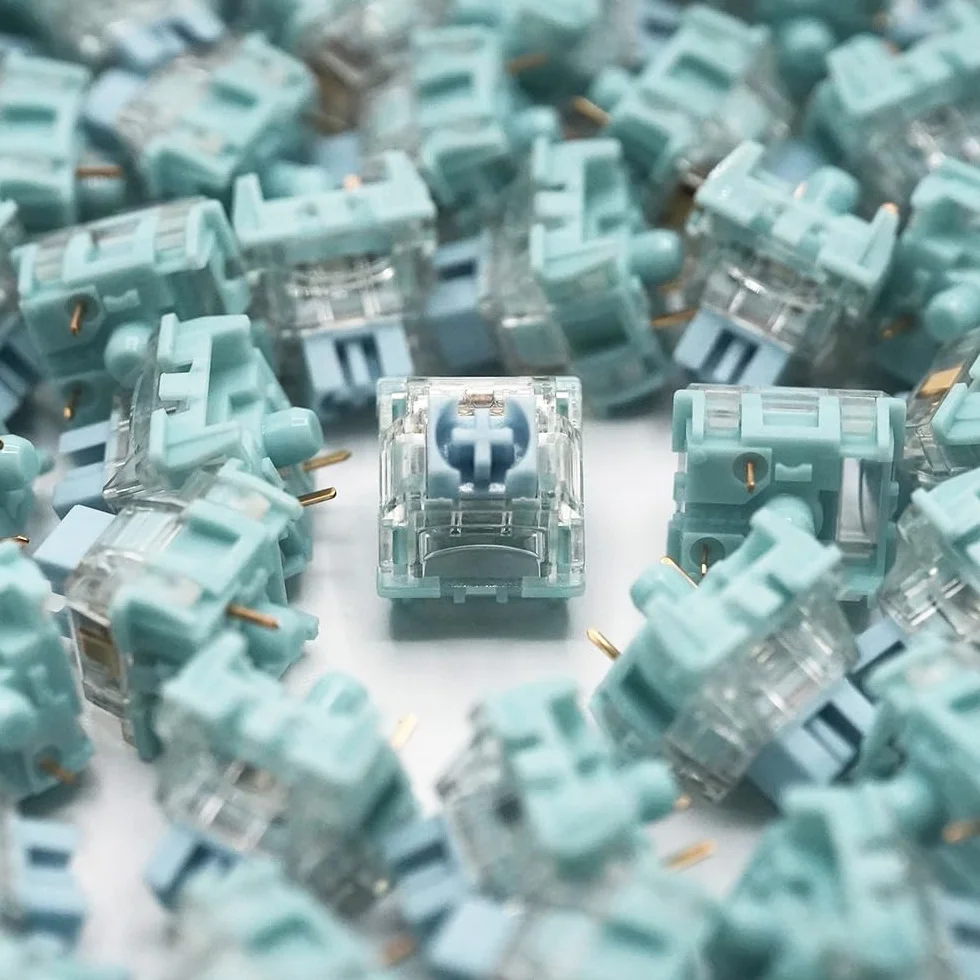 TTC Bluish White V2 Switch, Silent Tactile Pre-Lubed for Mechanical Keyboard 110PCS