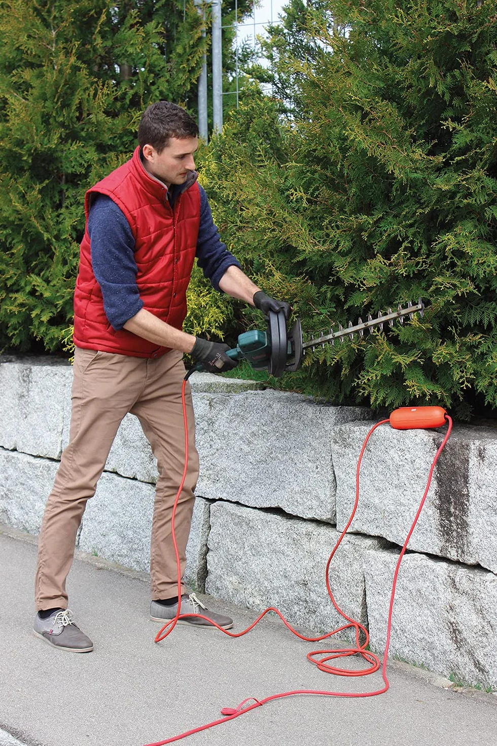Schwabe Sicherheitsbox Schuko Stecker Buchse Außenbereich IP44 Rot 48707
