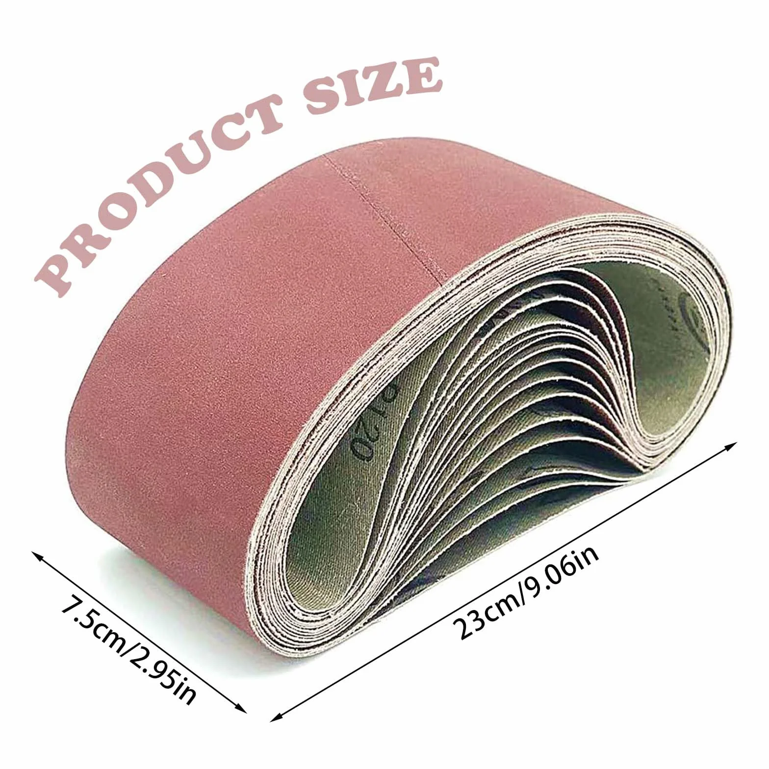 Taśmy ścierne 75 x 533 mm 20 sztuk Mixpack 80/120/150/240/400 do szlifierki taśmowej