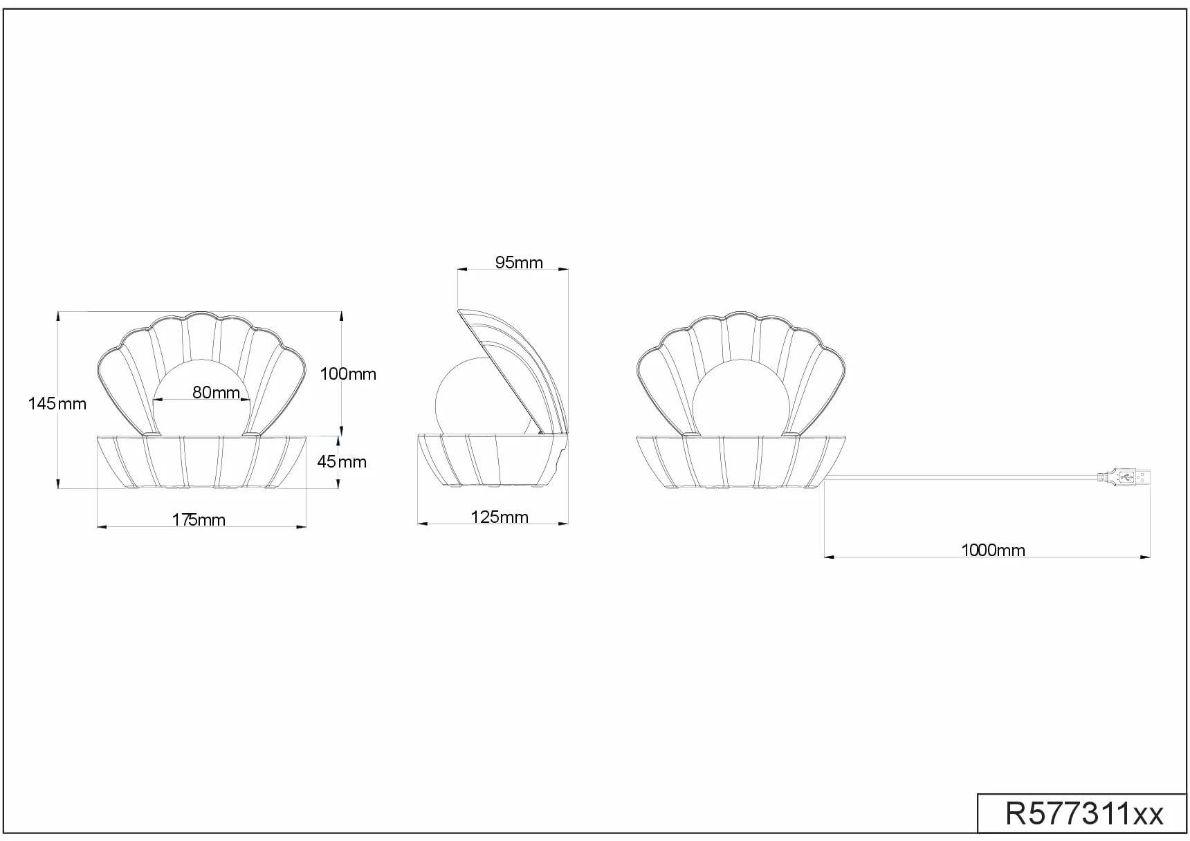 Reality Leuchten Lampa stołowa SHELLY R57731106, tworzywo sztuczne, chrom, 0,8 W LED, zmiana koloru