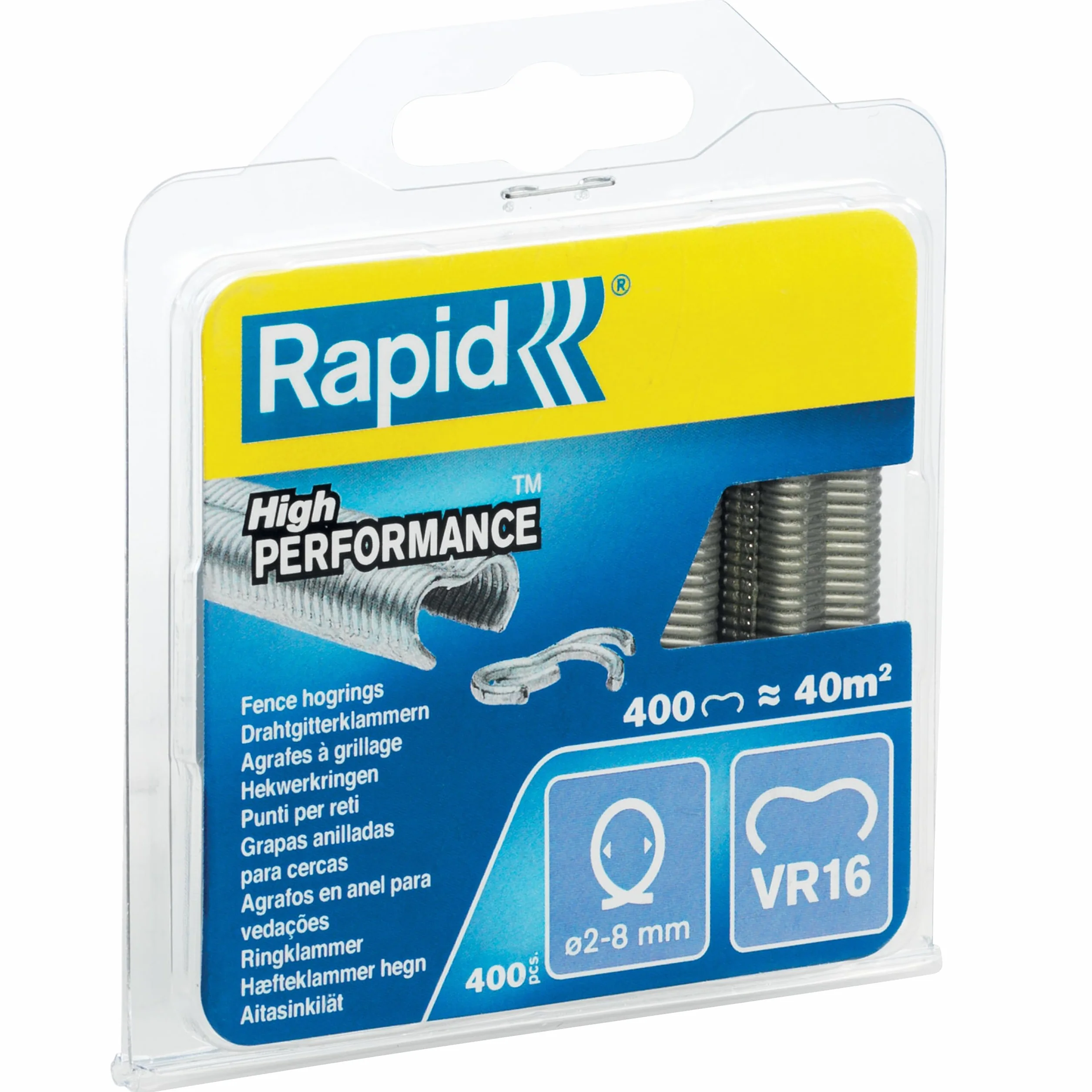 Rapid Zszywki Zaciskowe VR16 Galwanizowane 2-8 mm 400 Sztuk Blister