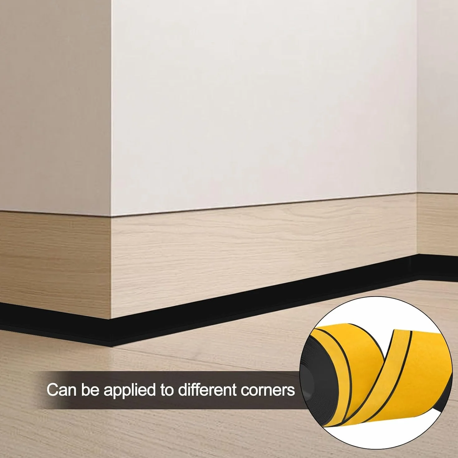 Listwa przypodłogowa PVC 80 mm x 20 mm x 24 m elastyczna czarna