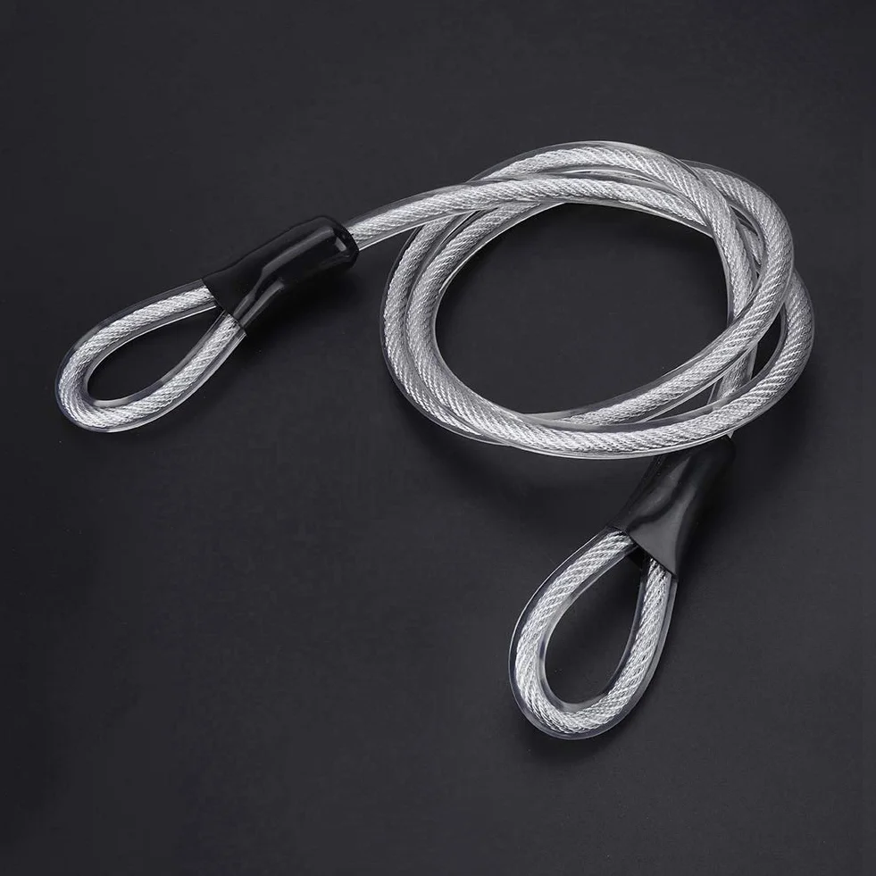 Kabel stalowy zabezpieczający pętlami 120 cm 8 m do zamka U kłódki