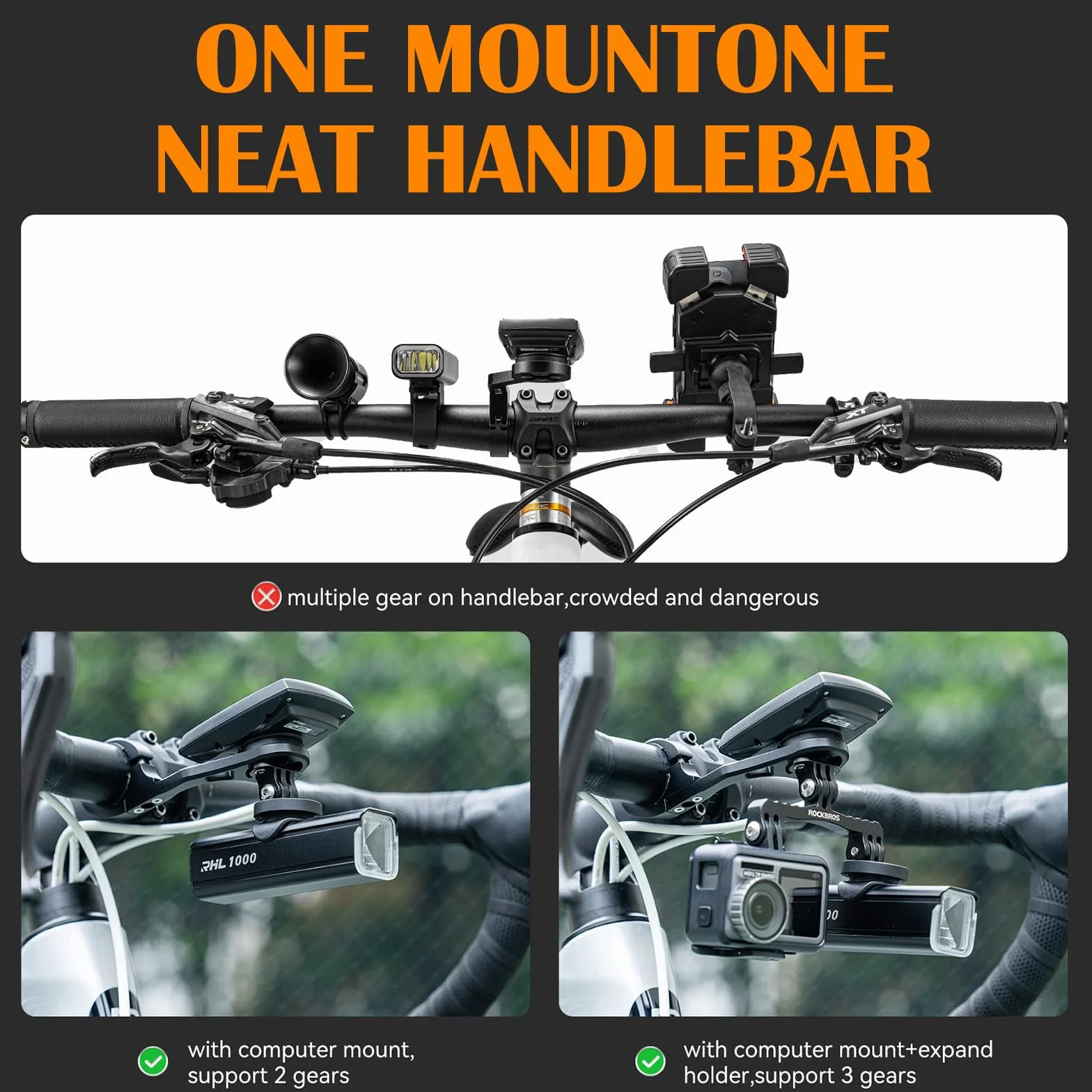 Uchwyt rowerowy, akcesoria rowerowe kompatybilne z Garmin Edge 530 520 500 130 830 1040 1030, uchwyt na komputer rowerowy GPS, regulowany uchwyt rowerowy, uchwyt Garmin Edge