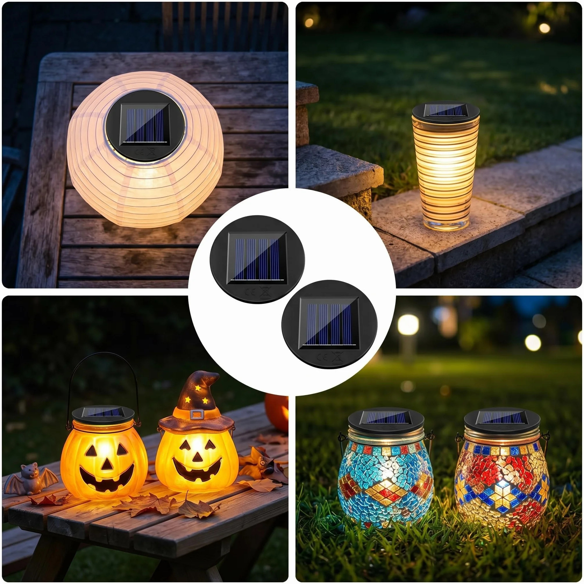 Forlivese 2 sztuki lamp solarnych, części zamienne, 8 cm, LED, ciepła biel, zamiennik lampy solarnej, lampy solarnej, konewki, panel słoneczny LED, zamiennik wody, do ogrodu, na balkon