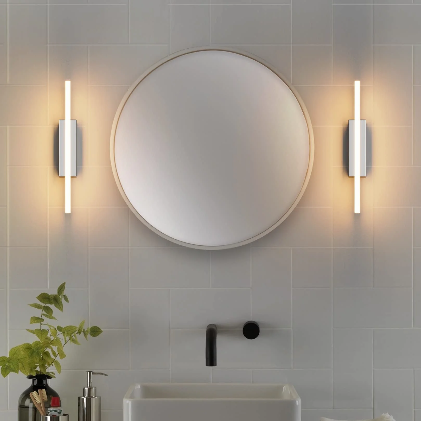 Klighten Łazienkowa lampa LED 9 W 40 cm IP44 kinkiet lustro łazienkowe 600 lumenów 110-240 V 3000 K ciepła biel