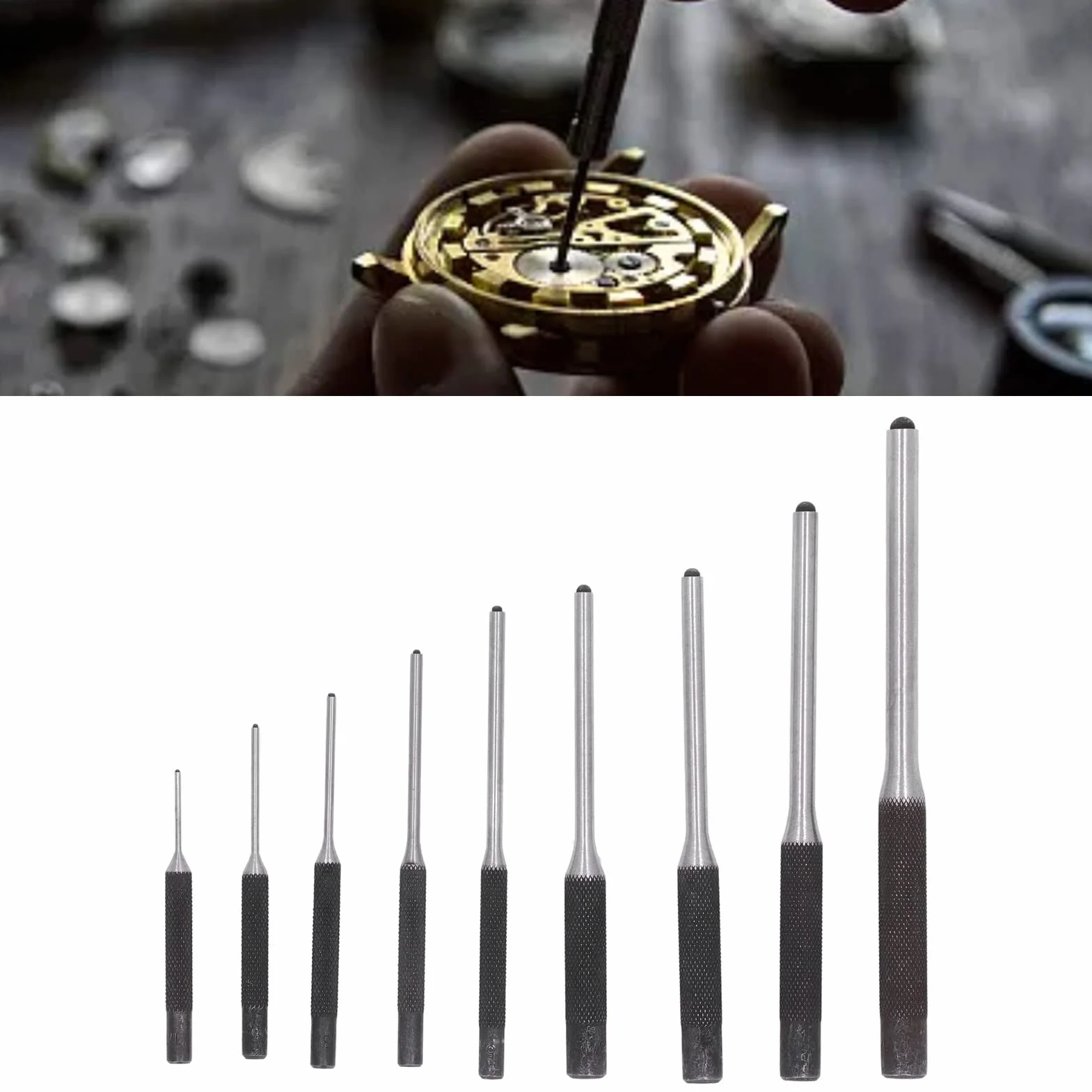 Fyearfly Roll Pin Punch Set, zestaw wybijników do sworzni, stal nierdzewna