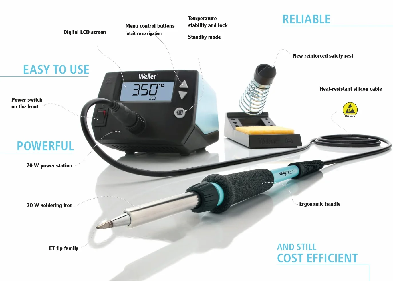 Weller WE-1010 cyfrowa stacja lutownicza 70W 230V 100-450°C