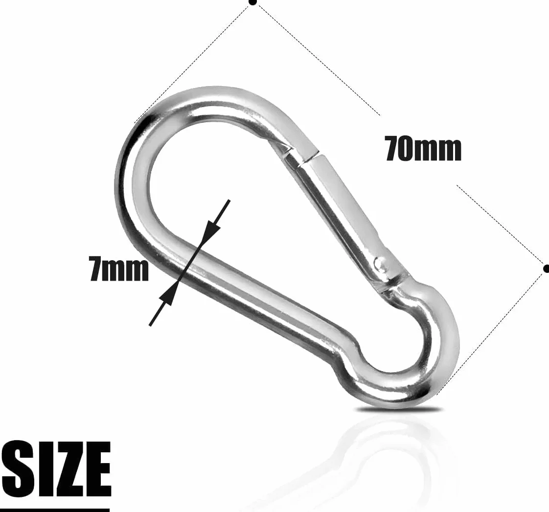 Karabińczyki ze stali nierdzewnej 304 70 mm x 7 mm zatrzaskowe obciążalne