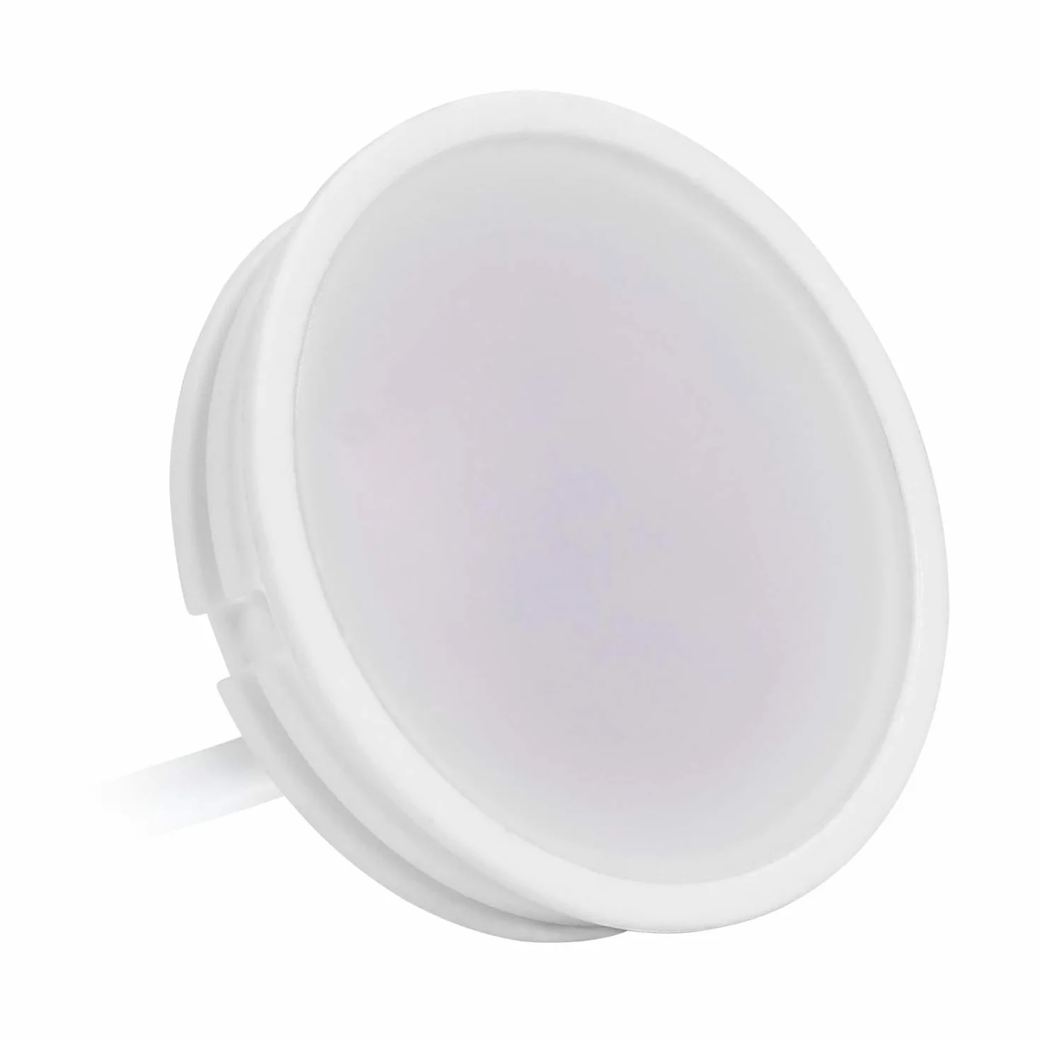 HCFEI 10 x Ultra płaski 230 V 3 W GU10 MR16 moduł LED 50 mm średnica reflektora 15 mm długość ciepła biel 3000 K 300 lm, możliwość ściemniania, 120° odbicia światła