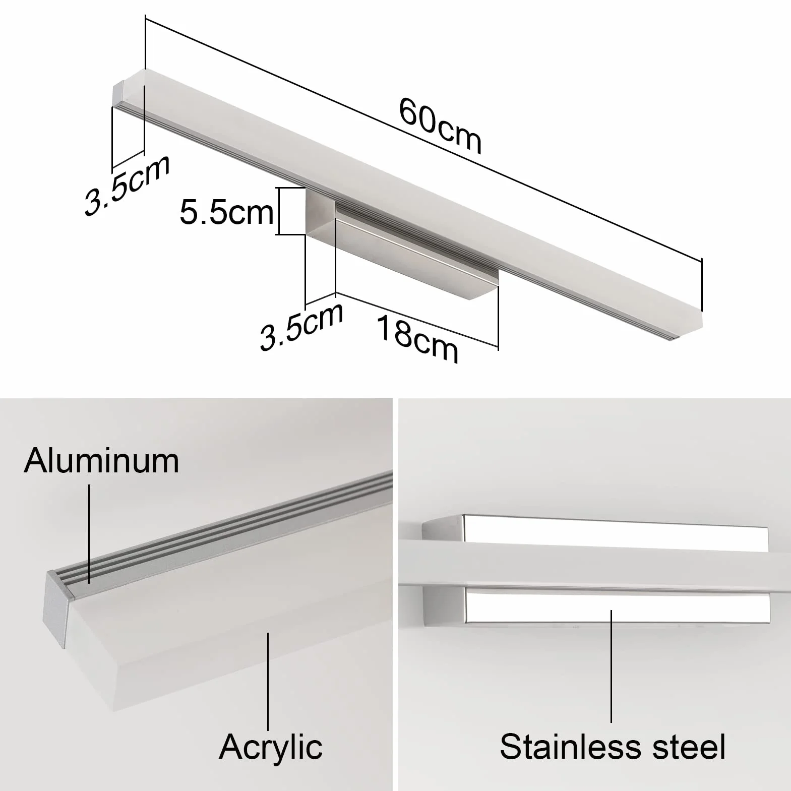 Klighten lampa łazienkowa LED 14W 60cm IP44 910lm 6000K