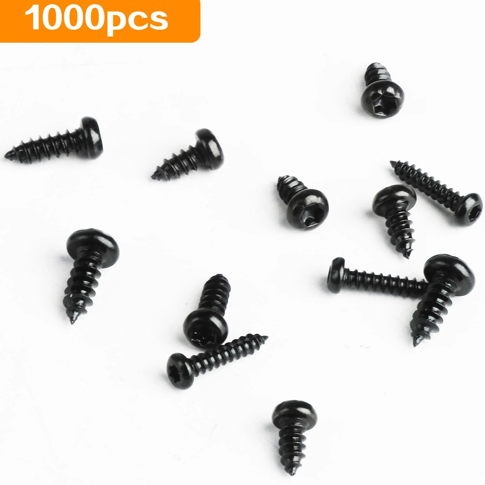 Wkręty Samowiercące TORX M2 M2,3 M2,6 M3 Czarny Zestaw 1000 Sztuk