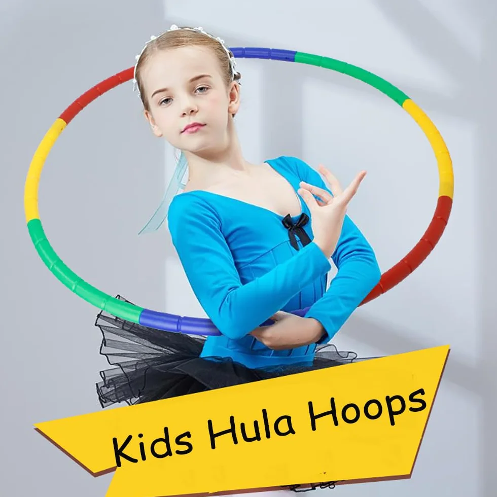 Obręcz hula hop dla dzieci, 2 szt. regulowanych, zdejmowanych obręczy, pierścień dla dzieci, do ćwiczeń Hoopa, obręcz fitness, do tańca, gry sportowe, gimnastyka 60 cm + 65 cm