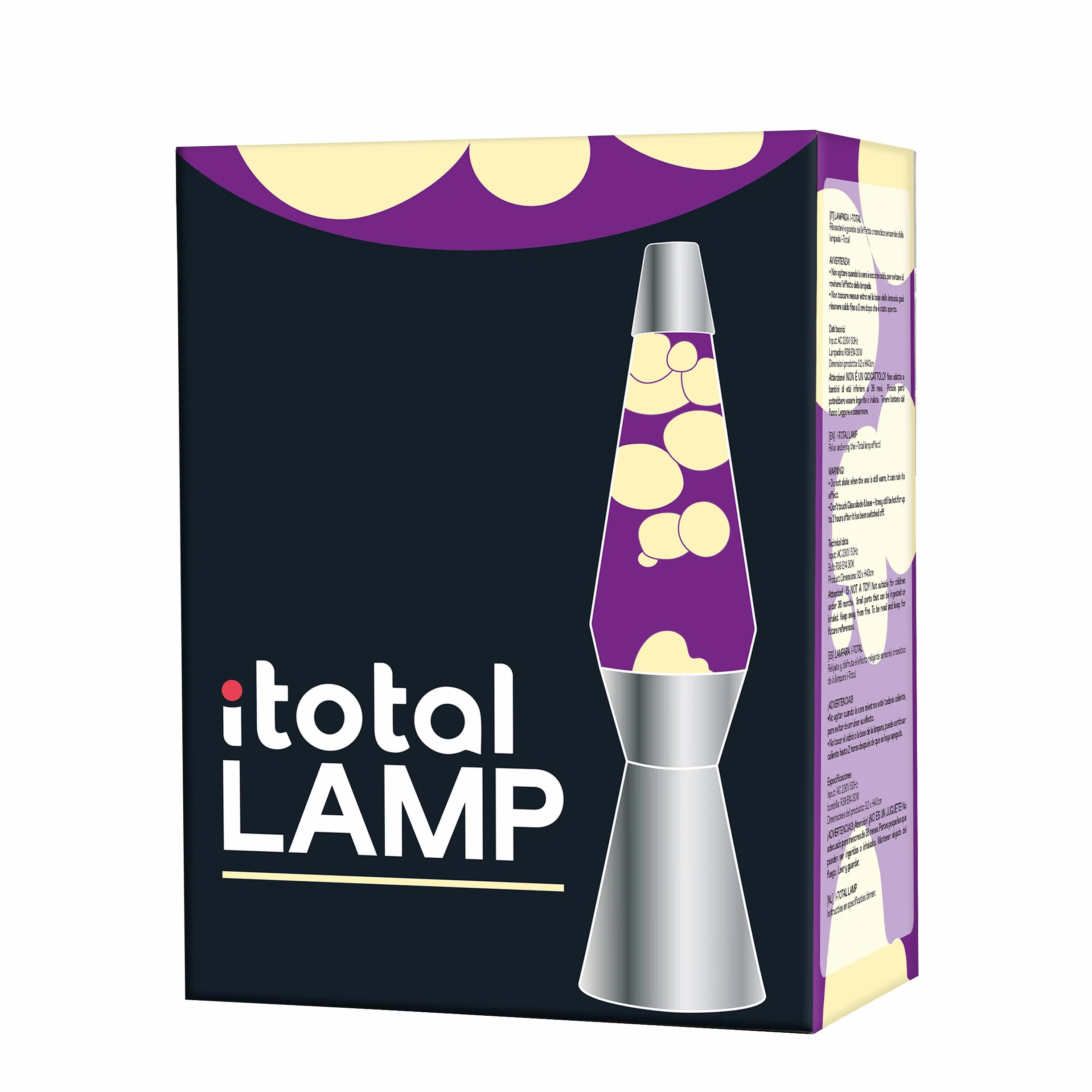 Lampa lawowa Magma 40 cm fioletowy żółty wosk I-TOTAL