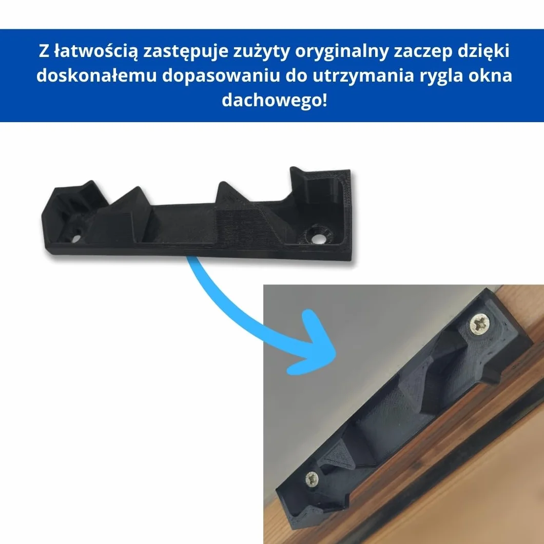 Zamek Kompatybilny z Velux VES V21 Czarny - Część Zastępcza do Okna Dachowego