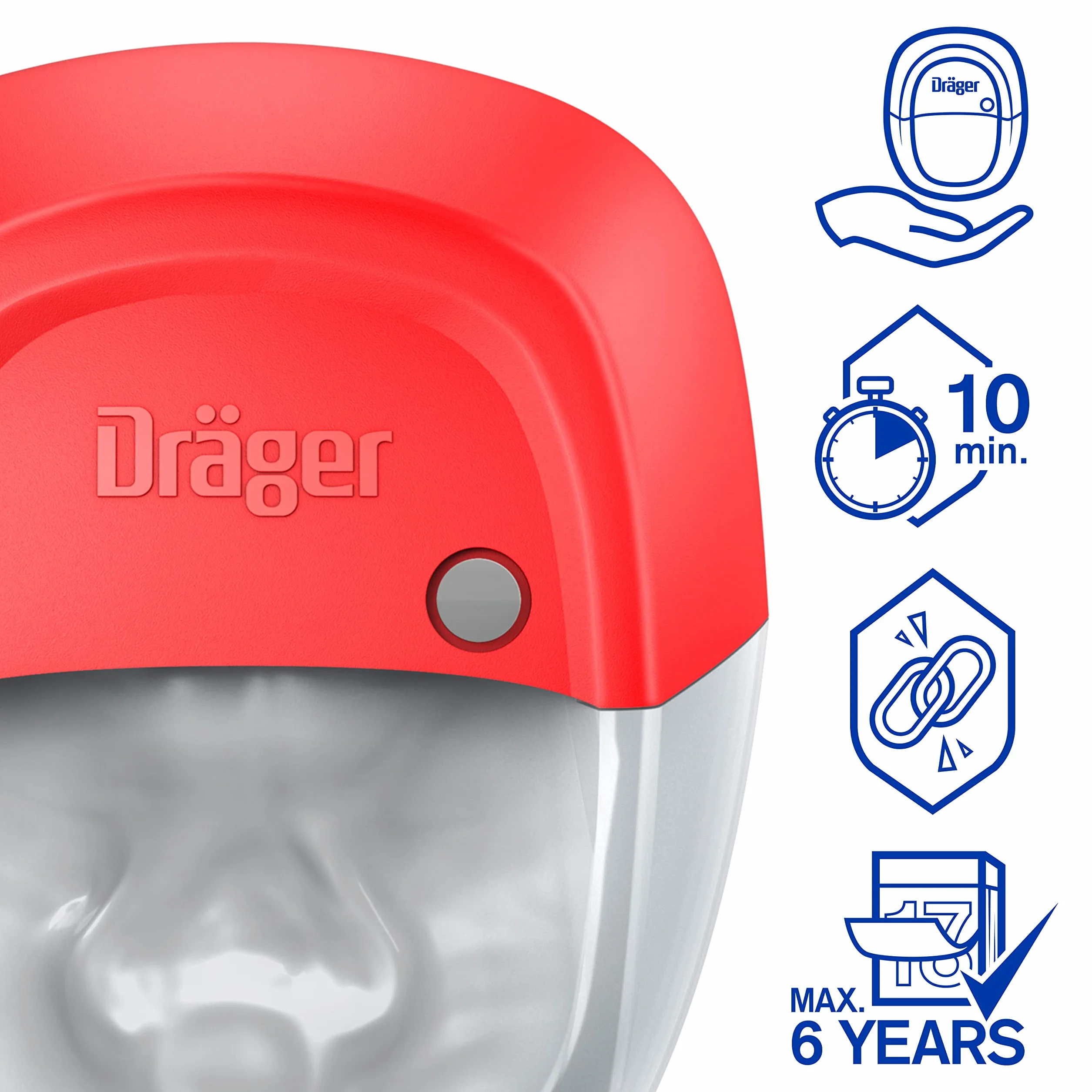 Dräger PARAT 1260 filtr ewakuacyjny ABEK Multigas 10 minut ochrony