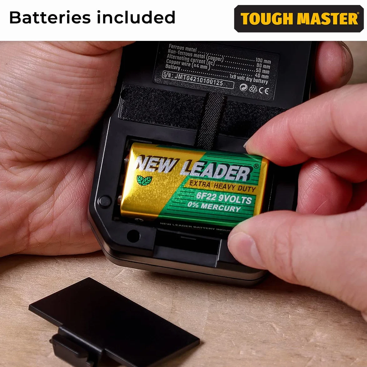TOUGH MASTER Wyszukiwarka kołków ściennych 5 w 1 drewno metalowy lokalizator skaner ścienny LCD