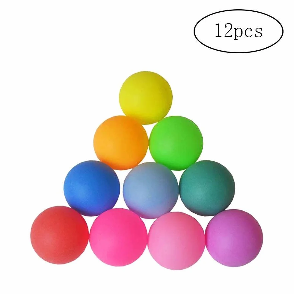 Standardowe piłki do ping-ponga 40 mm Grind wielokrotnego użytku plastikowa piłka do tenisa stołowego kolorowe piłki do ping-ponga losowy kolor 12 szt