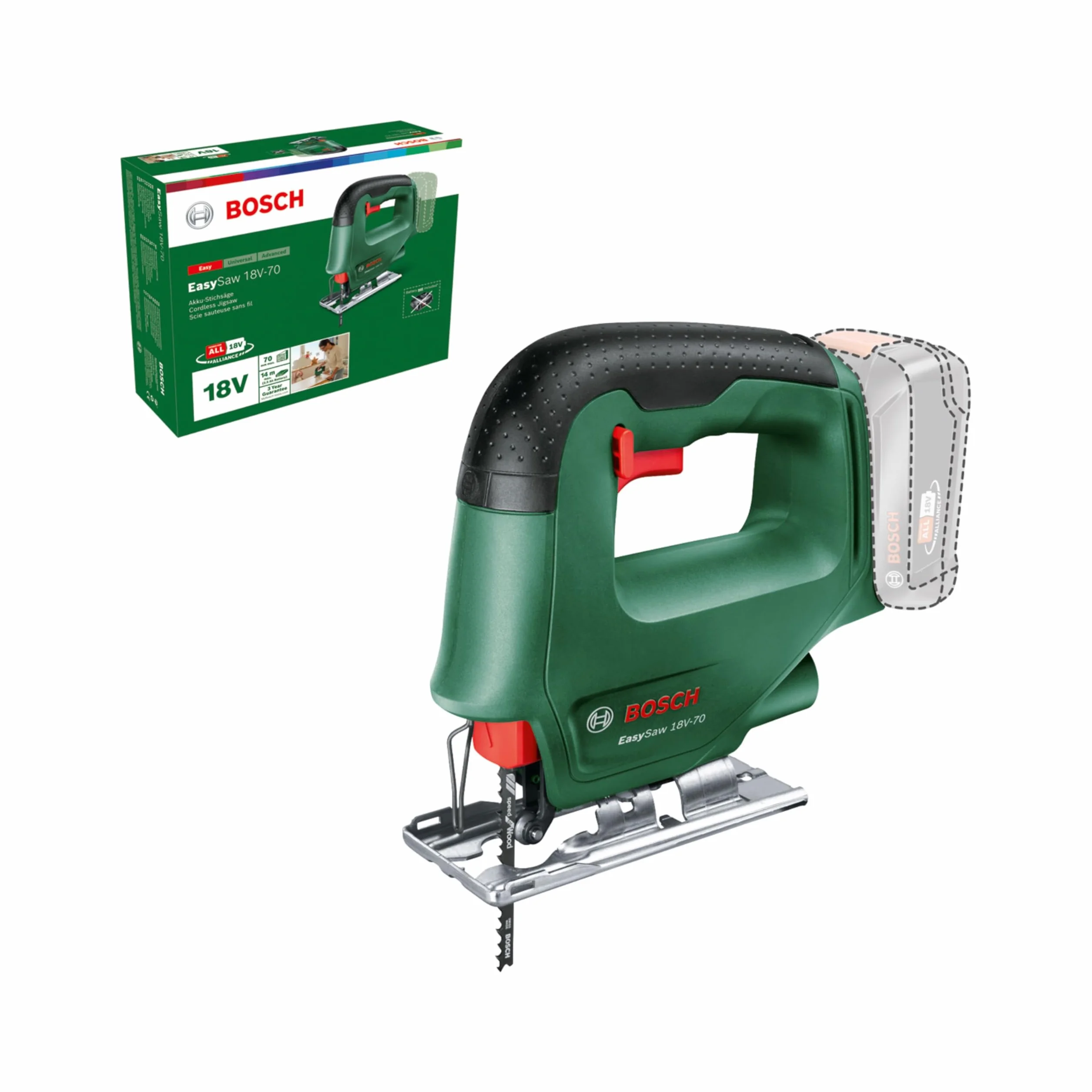 Bosch Wyrzynarka akumulatorowa UniversalSaw 18V-100 18V system bez akumulatora Zielona