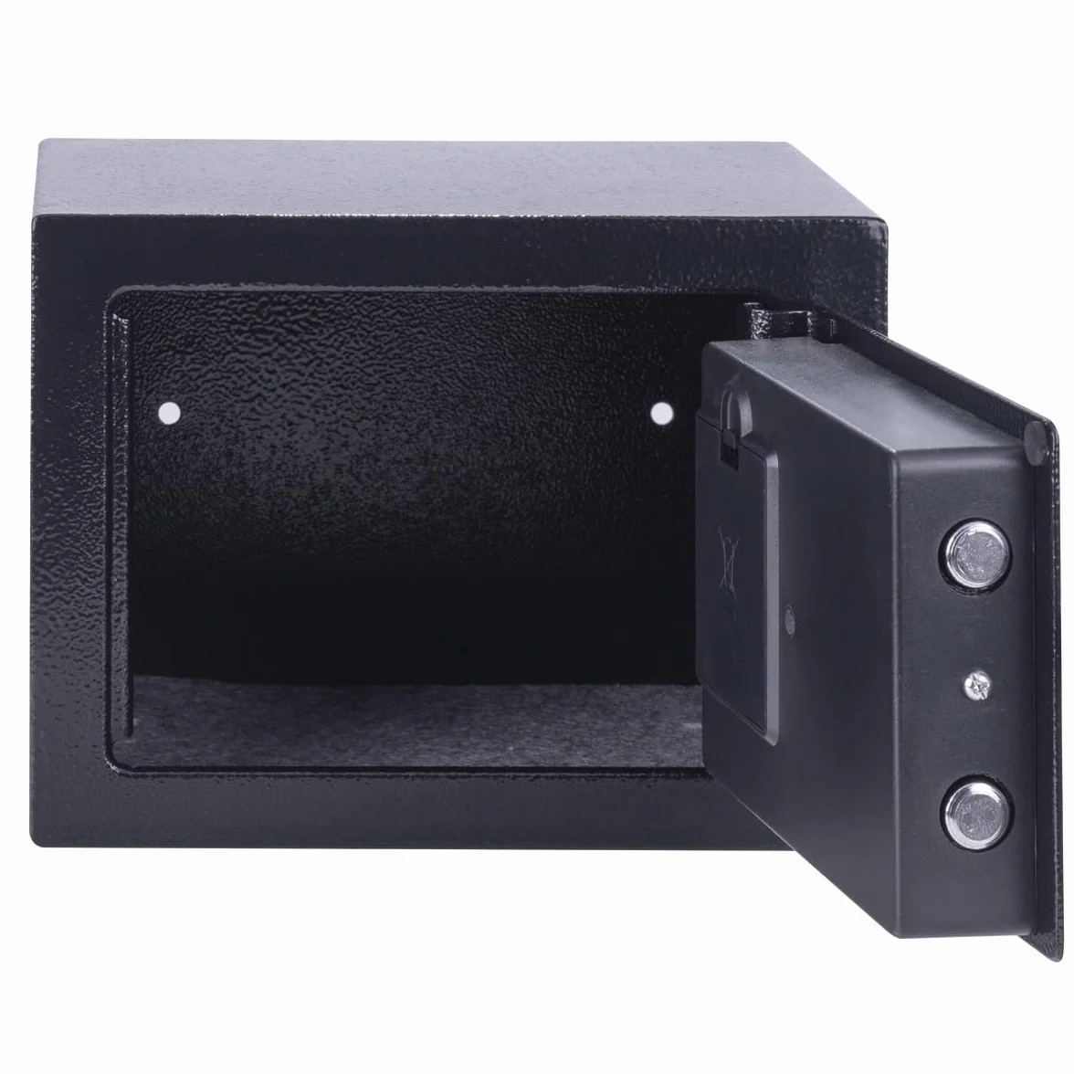 DONAU TECH cyfrowy mini sejf 4,6 l / 23 x 17 x 17 cm, ręczny elektroniczny, mały sejf do mebli, z cyfrowym hasłem i 2 kluczami bezpieczeństwa, czarny