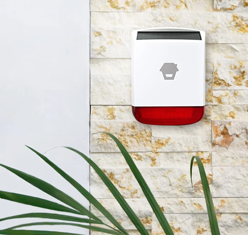 Chuango SPS-260 Bezprzewodowa syrena słoneczna alarm antykradzieżowy 110 DB czerwone światło stroboskopowe