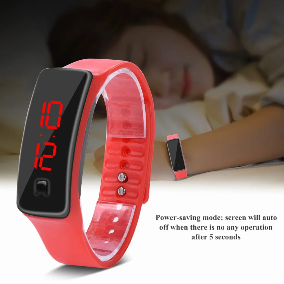Ejoyous Inteligentny zegarek, elektroniczny wyświetlacz LED, sportowy zegarek cyfrowy z silikonowym paskiem, dla mężczyzn i kobiet, smartwatch z 12-godzinną tarczą do biegania na zewnątrz i wewnątrz