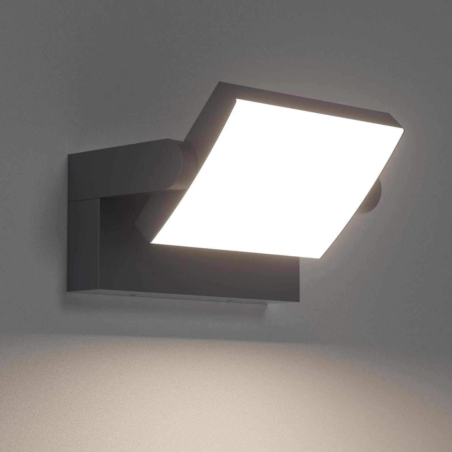 Klighten Lampa ścienna LED 24 W, na zewnątrz, wodoodporna, IP65, regulowana aluminiowa lampa ścienna, nowoczesne oświetlenie zewnętrzne, zasilanie sieciowe, do wejścia, ogrodu, na taras, 1500 lm