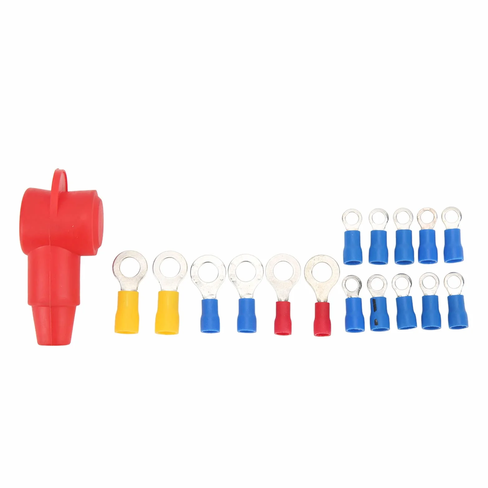 Listwa Zaciskowa Szyny Zbiorczej 12V 12 Terminal Dystrybucyjny 180A Marine Supply Busbar z 16 Pierścieniowymi Terminalami Czerwony