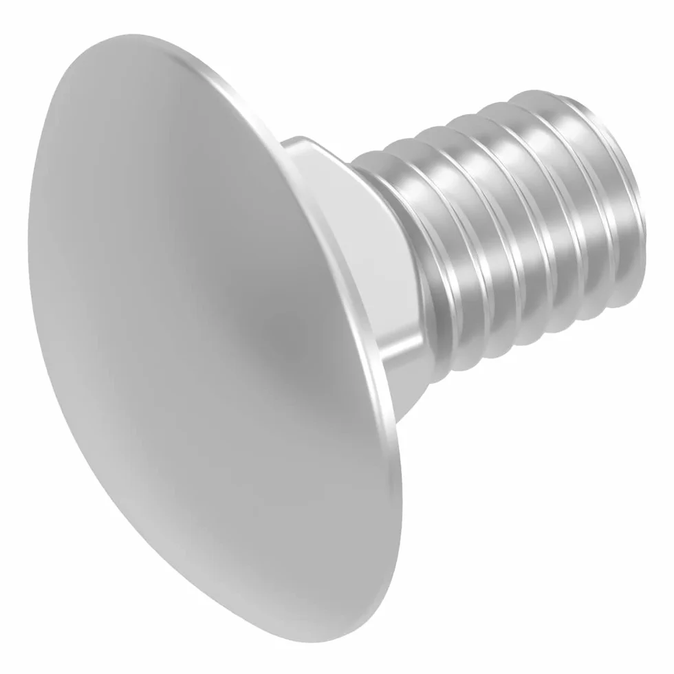 SECCARO Śruba zamkowa M10 x 20 mm stal szlachetna V2A A2 DIN 603 ISO 8677 płaska okrągła główka z nasadką czworokątną pełny gwint 20 sztuk