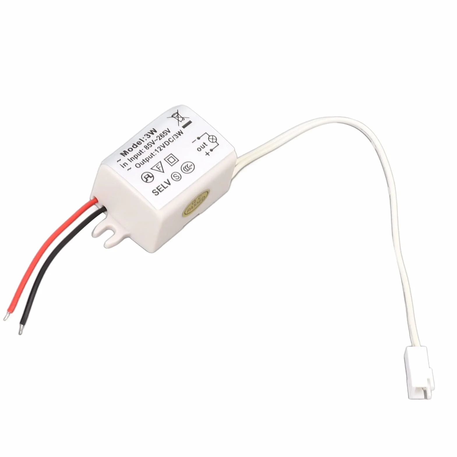 12V 3W LED Driver Power Supply for LED Strip Lights Waterproof Dimmable